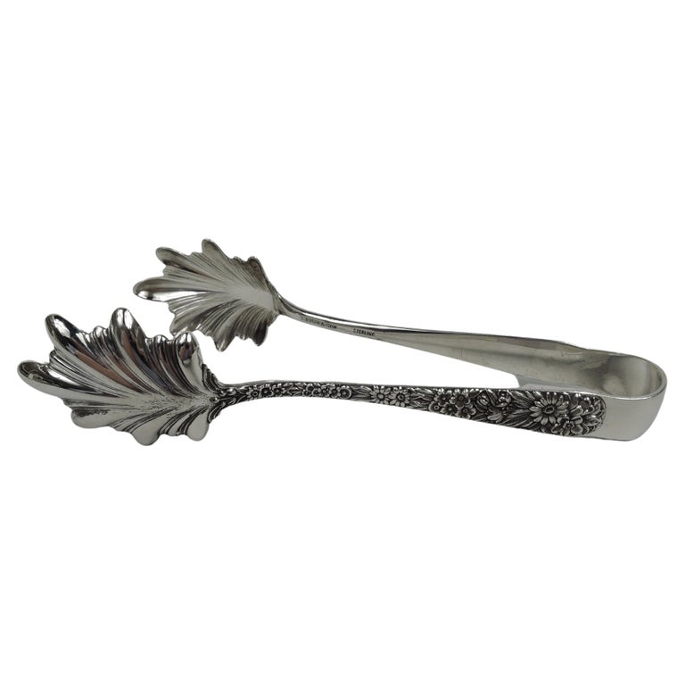 Antique Kirk Repousse Sterling Silver Ice Tongs For Sale at 1stDibs