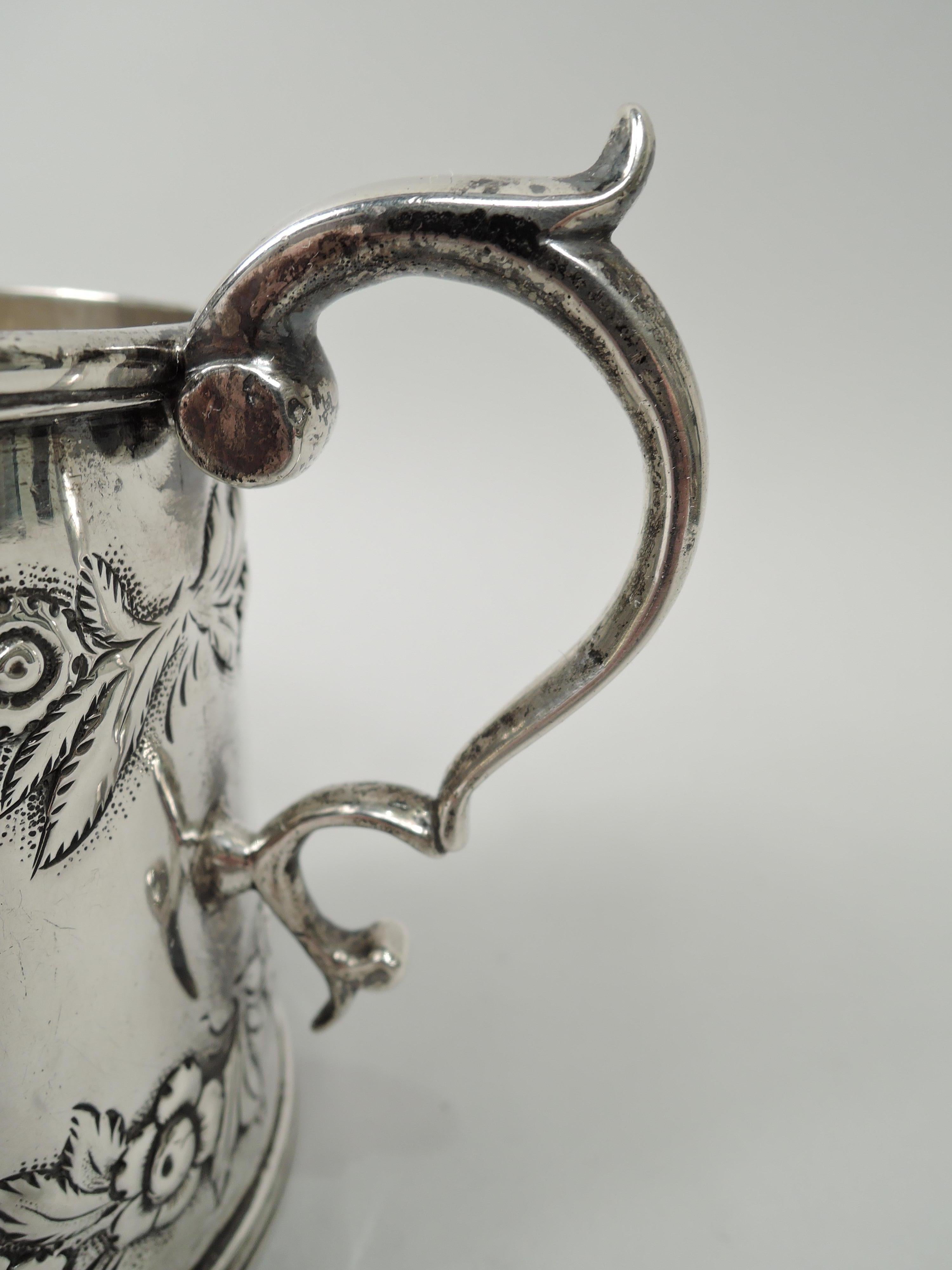 Victorian Antique Kirk Silver Baby Cup with Floral Garlands