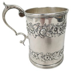 Antique Kirk Silver Baby Cup with Floral Garlands