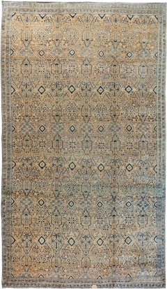 Antike Kirman Botanic Handmade Rug Größe angepasst