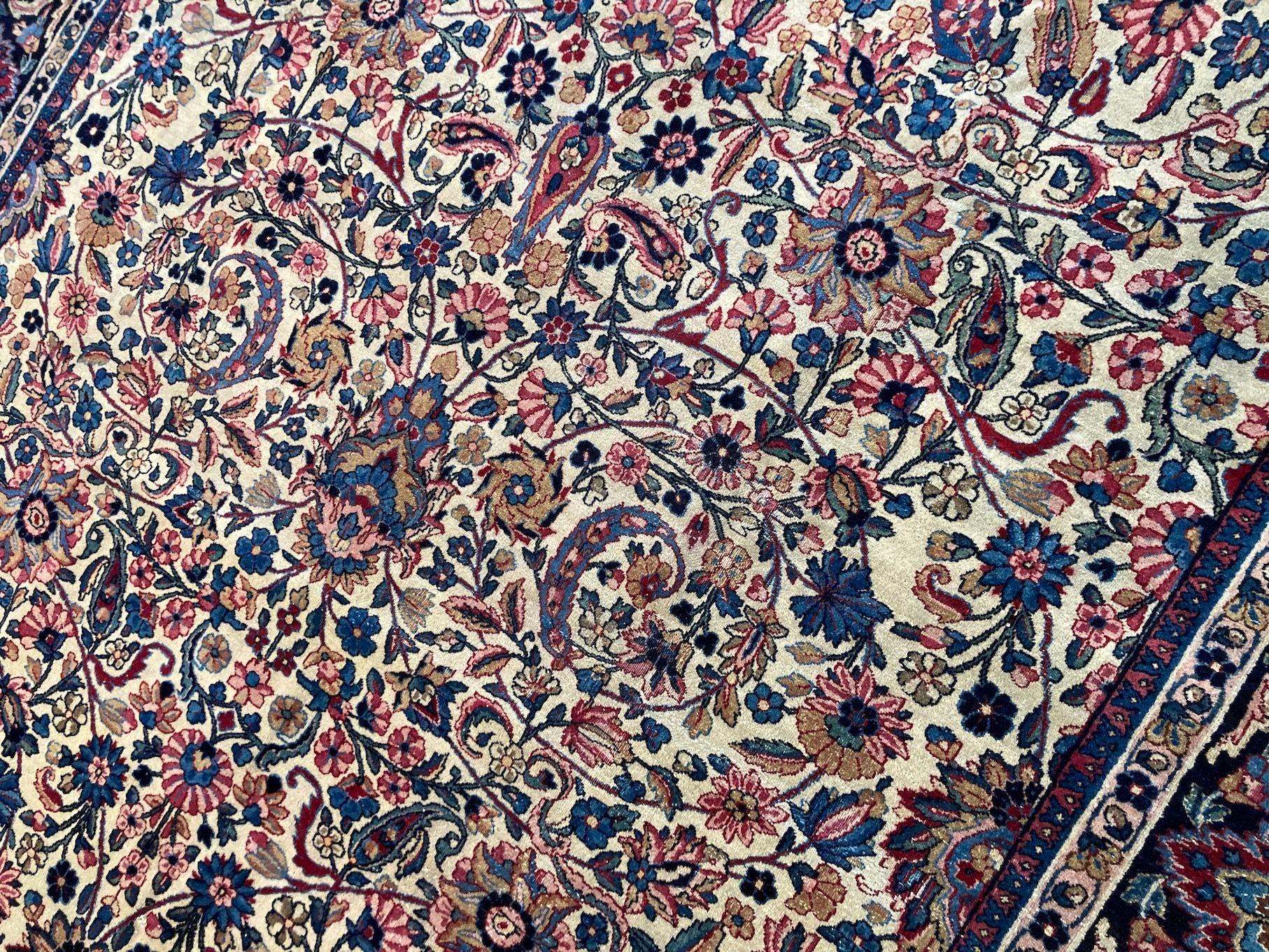 Antique Kirman Lavar Carpet 5