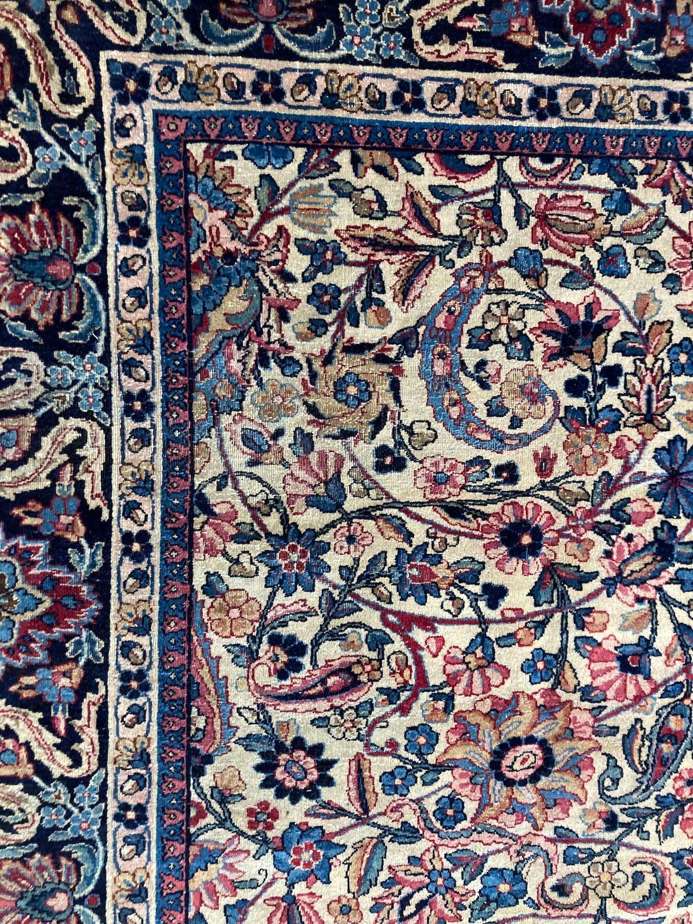 Antique Kirman Lavar Carpet 6