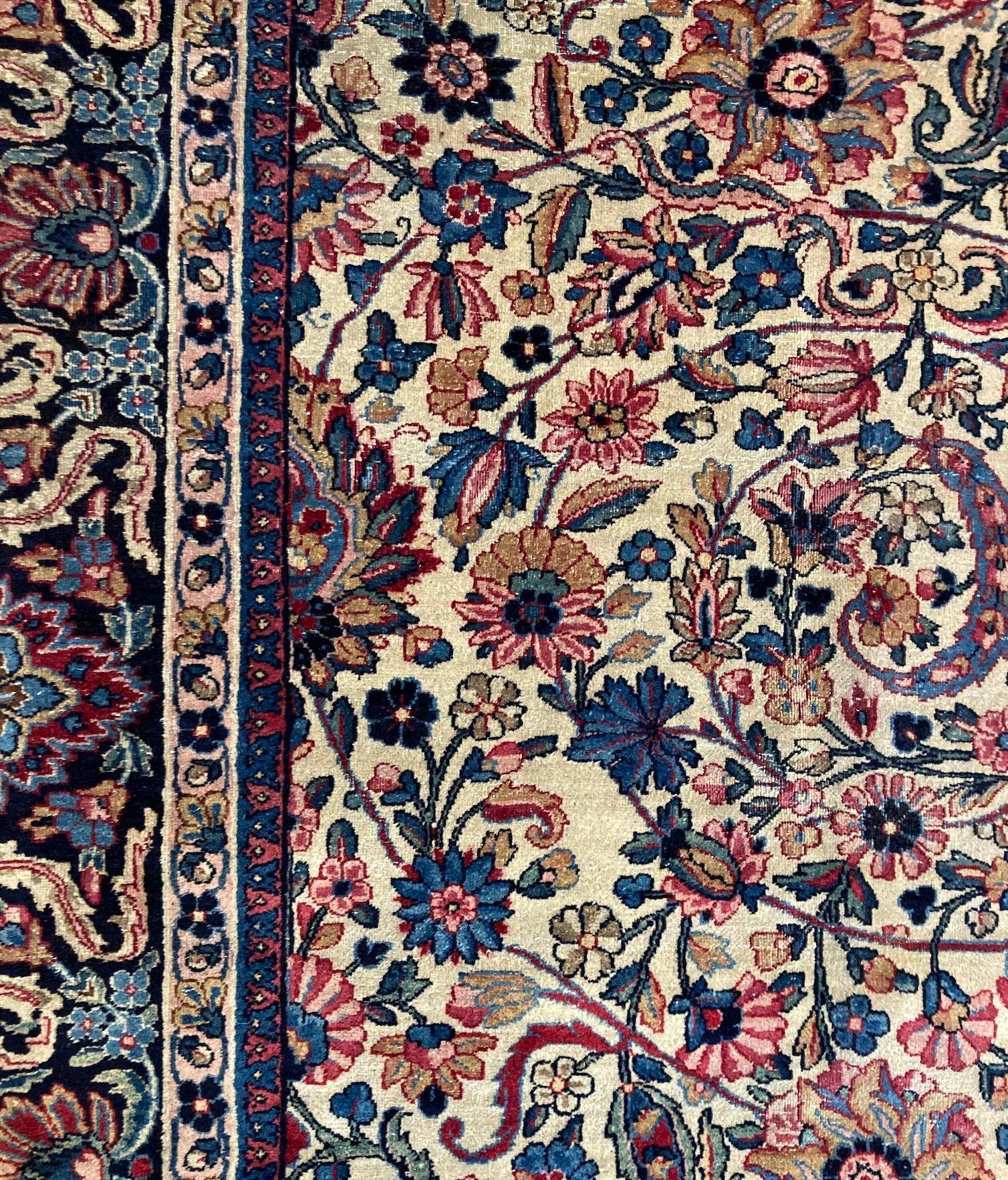 Antique Kirman Lavar Carpet 7