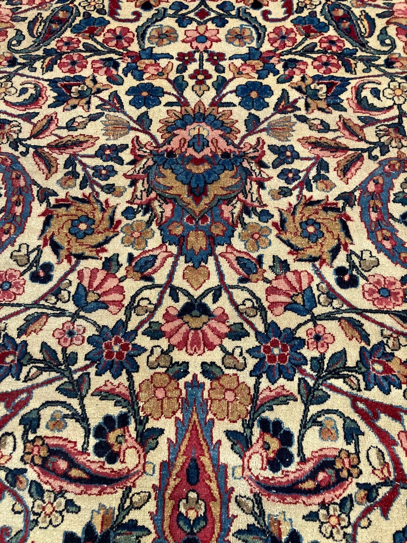 Antique Kirman Lavar Carpet 8