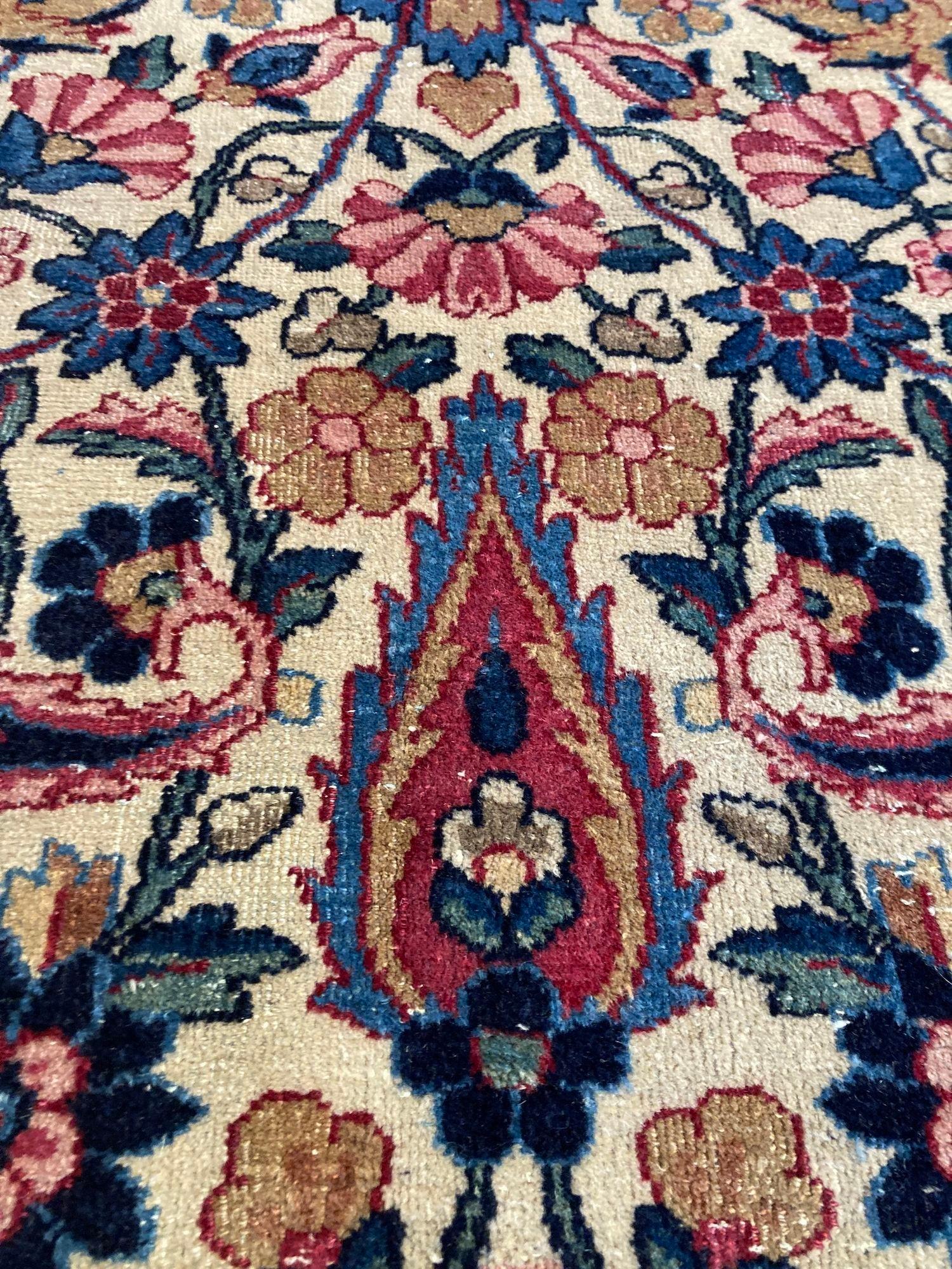 Antique Kirman Lavar Carpet 9