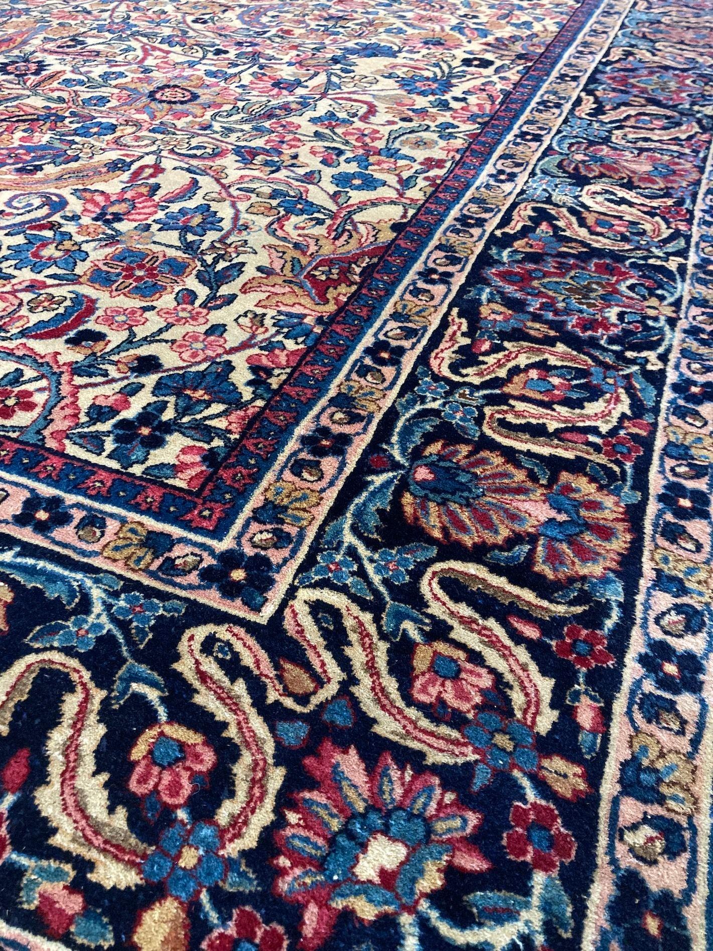Antique Kirman Lavar Carpet 3