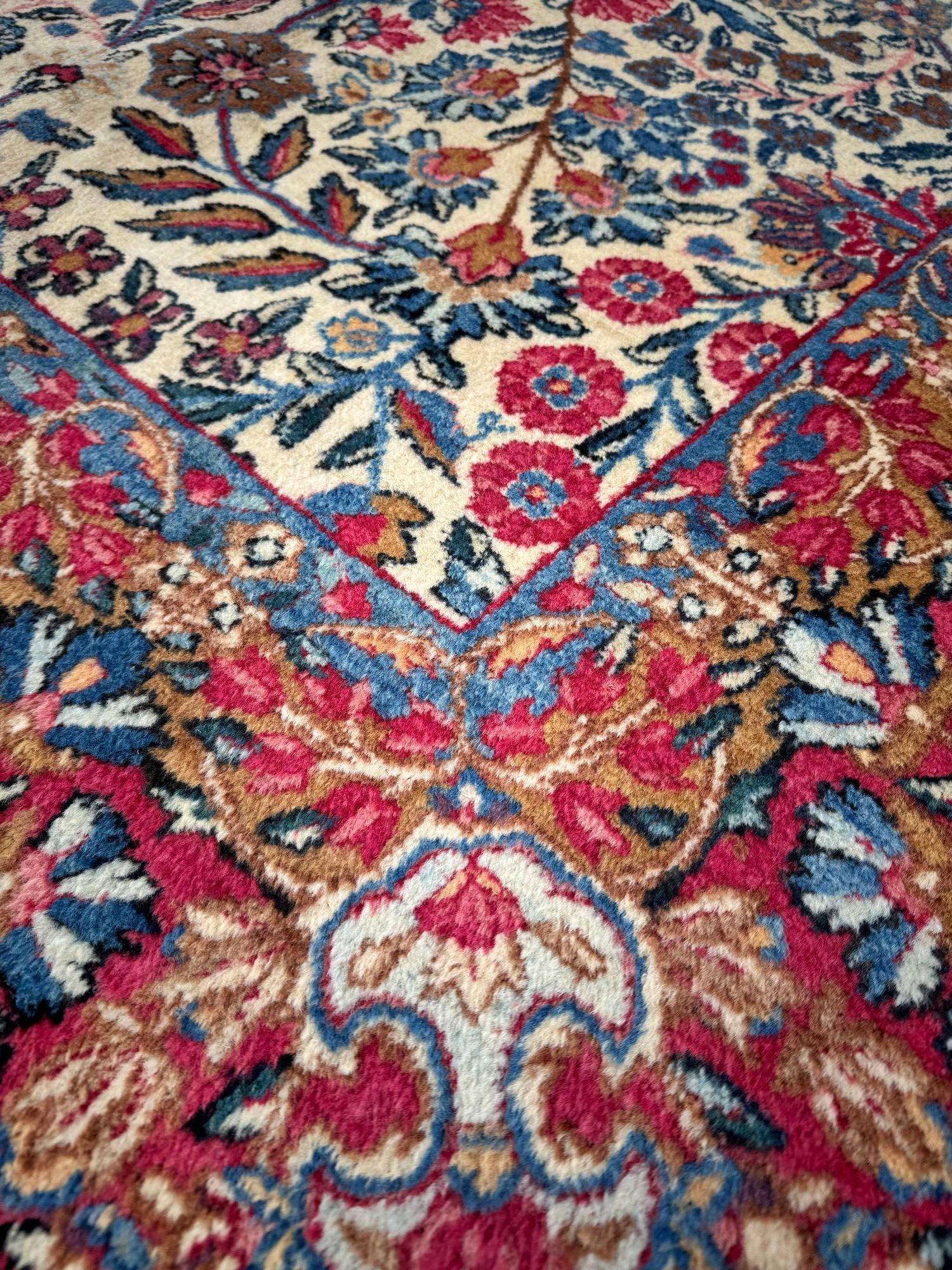 Tappeto antico Kirman Lavar 3,00m x 2,45m in vendita 5