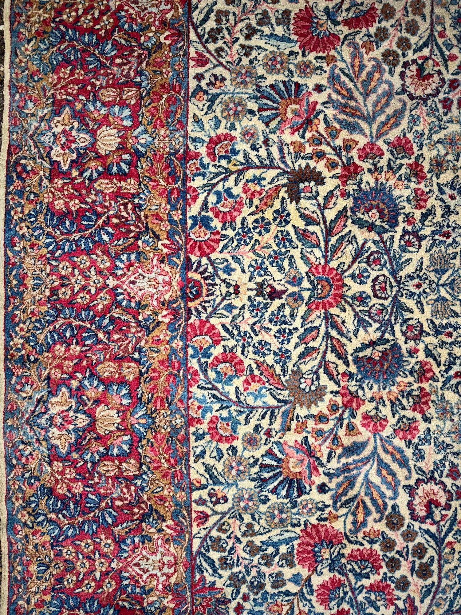Tappeto antico Kirman Lavar 3,00m x 2,45m in vendita 8