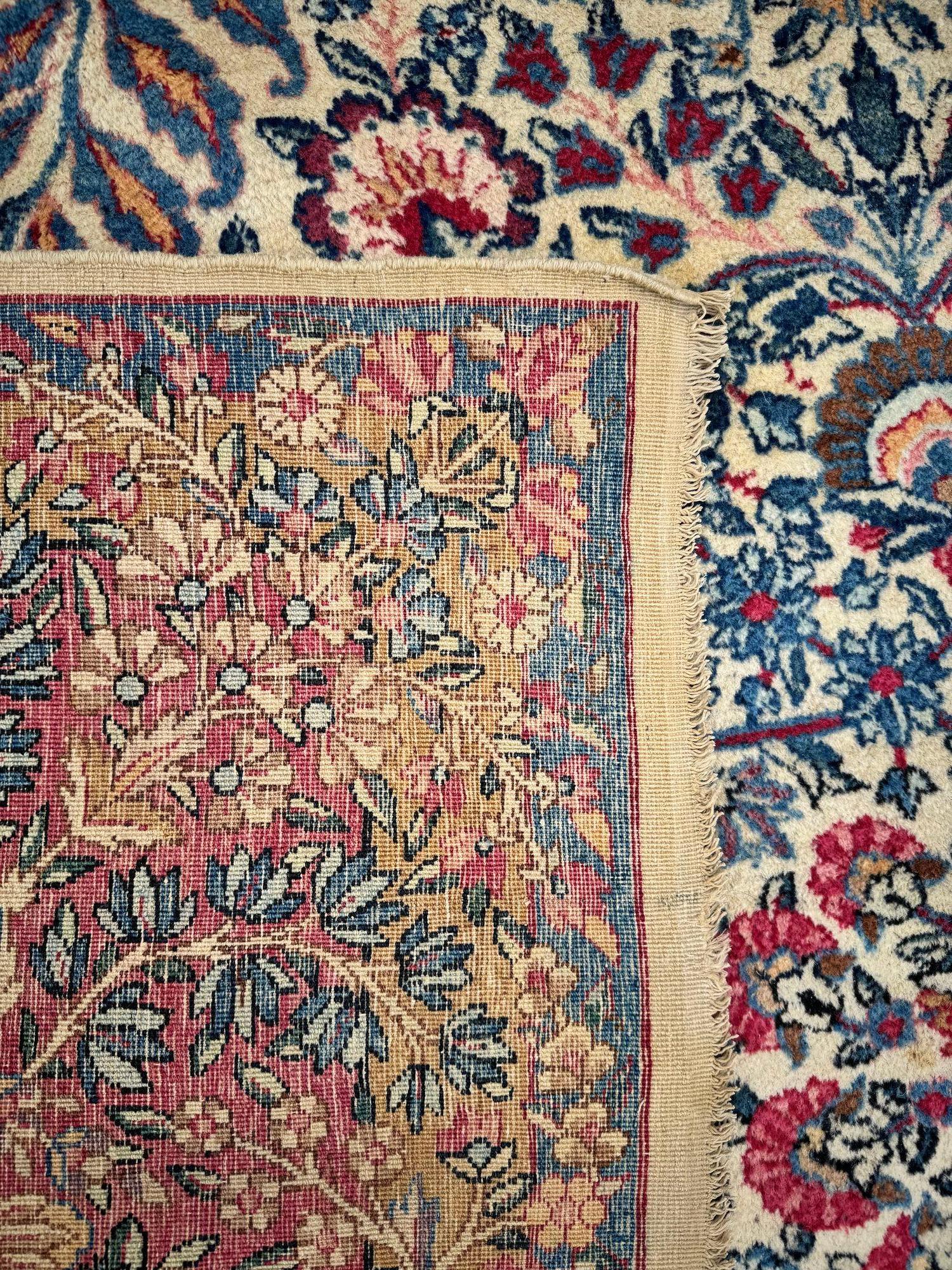 Tappeto antico Kirman Lavar 3,00m x 2,45m in vendita 12