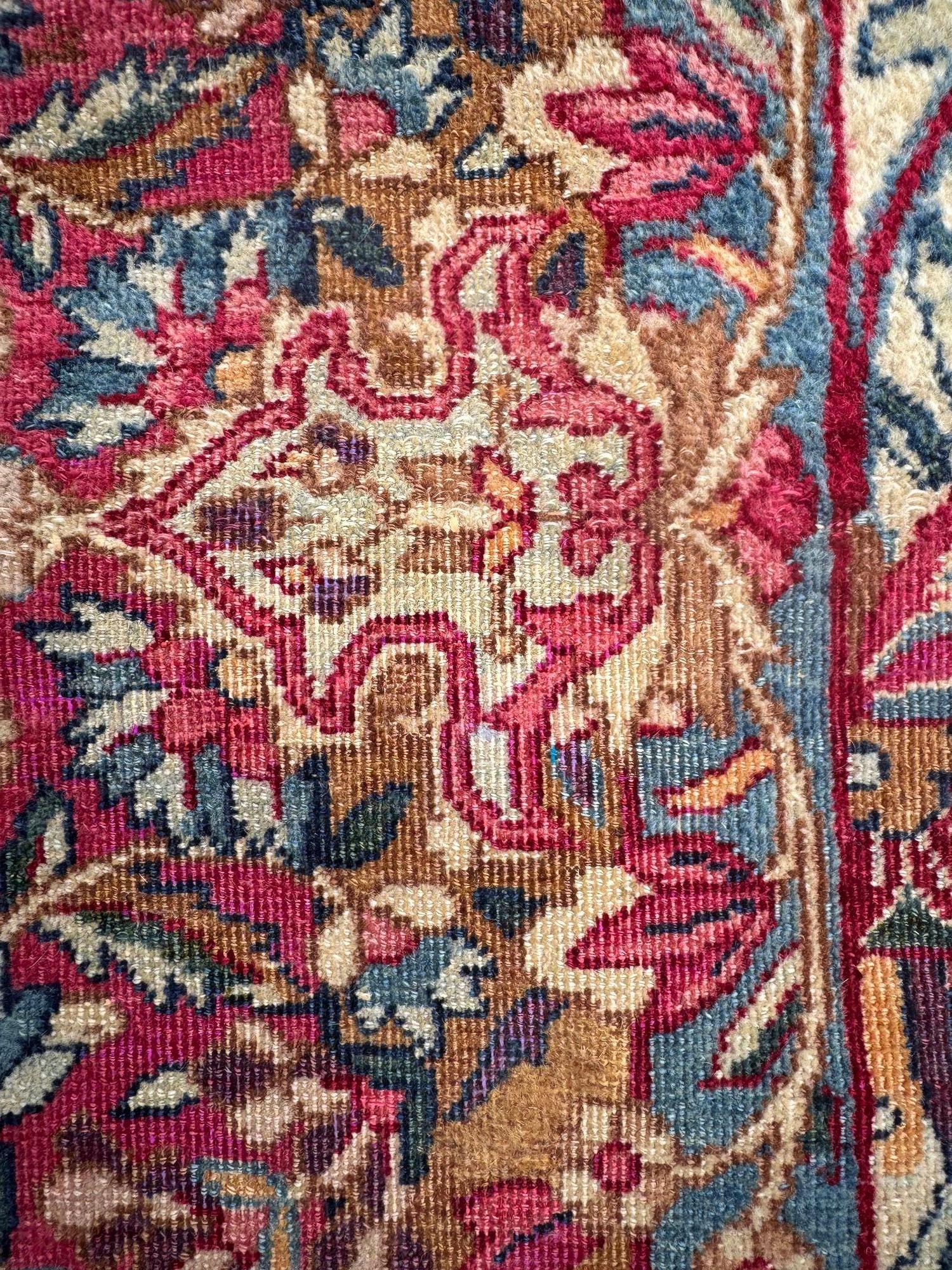 Tappeto antico Kirman Lavar 3,00m x 2,45m in vendita 13