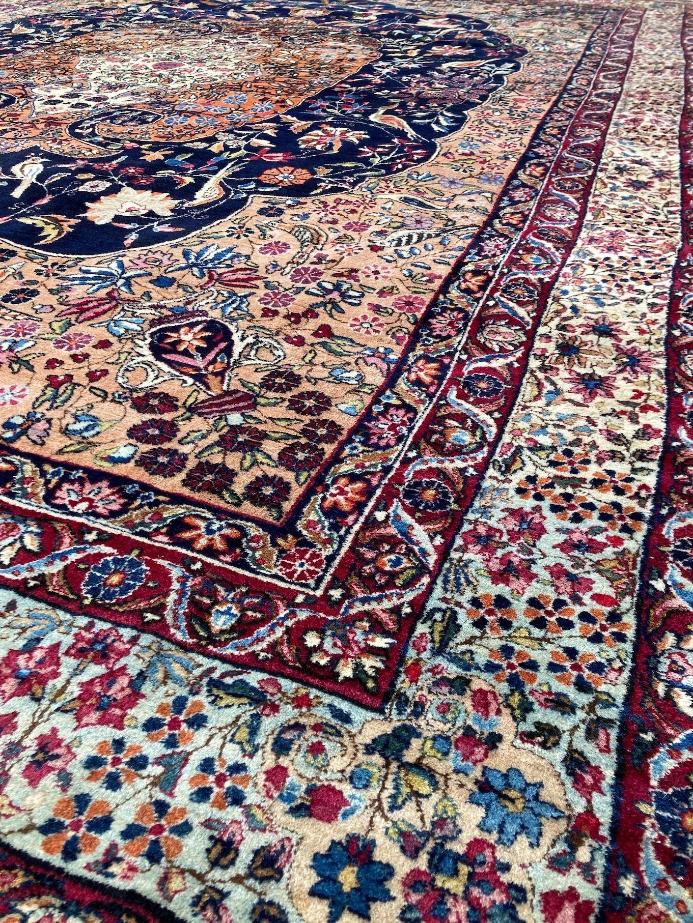 Antique Kirman Lavar Carpet For Sale 1
