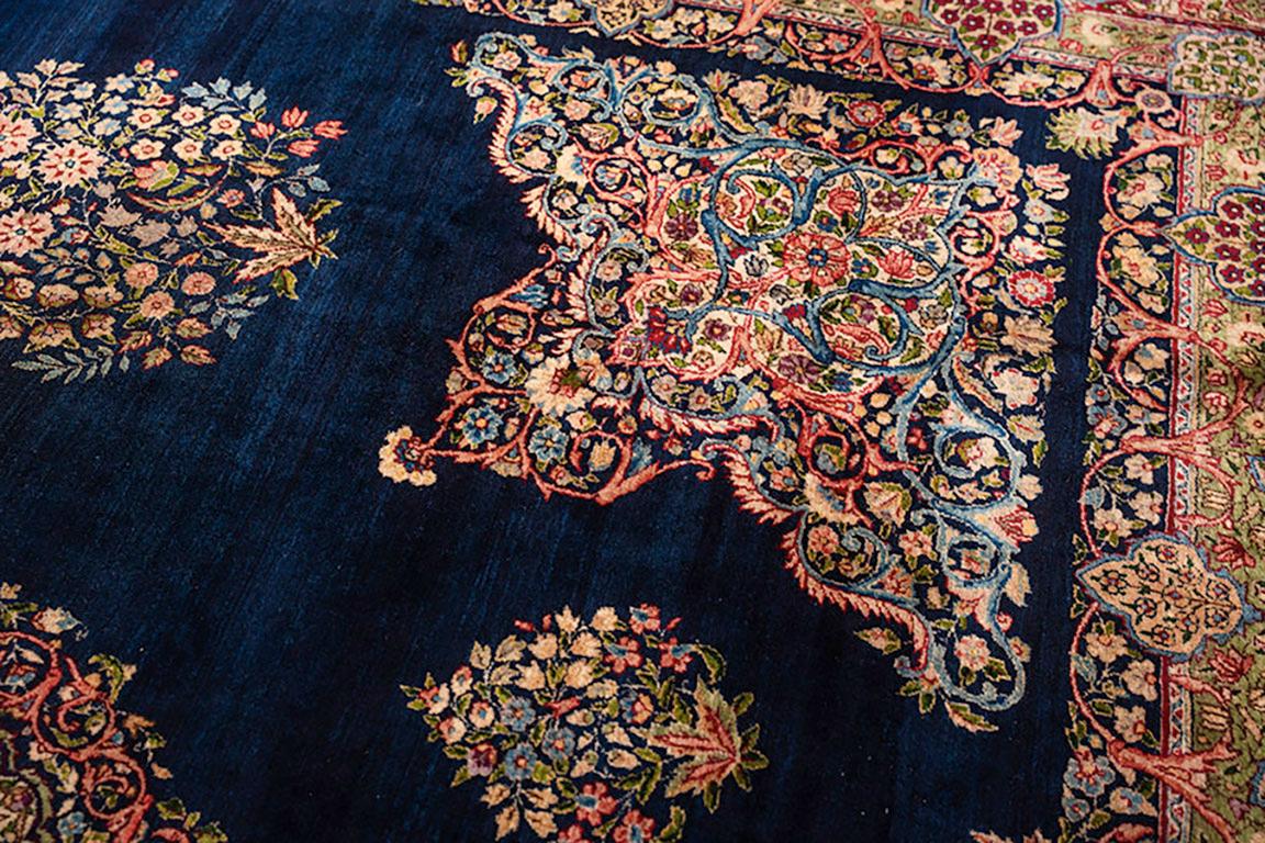 Hand-Knotted Antique Kirman Rug 12' 4