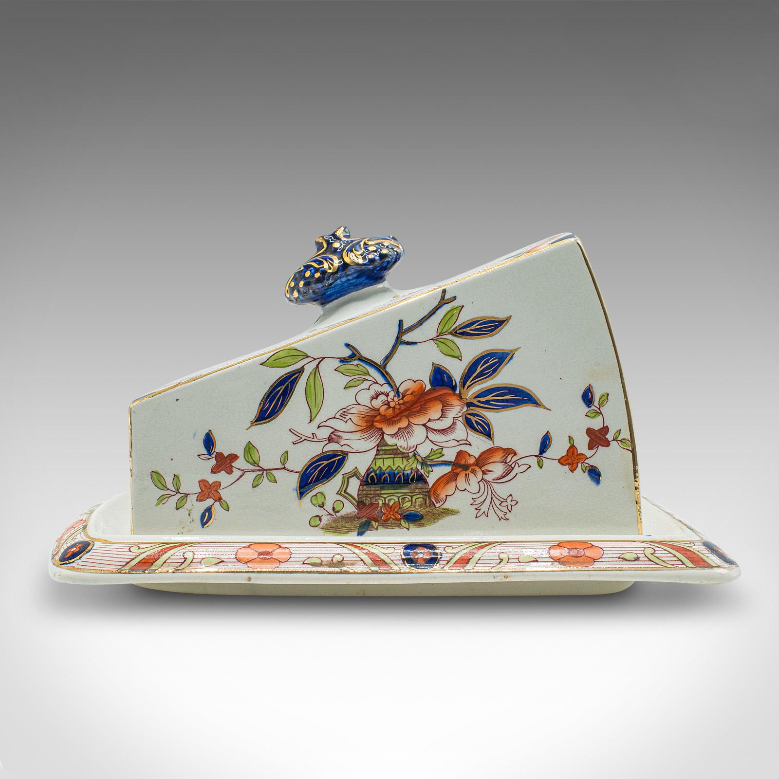 20th Century Antique Kitchen Cheese Keeper, English, Ceramic, Butter Dish, Edwardian, C.1910