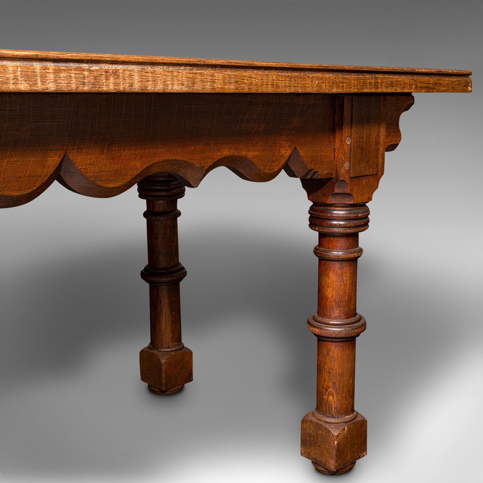 Antique Kitchen Dining Table, Scottish, Oak, 4-6 Seat, Gothic Revival, Victorian 3