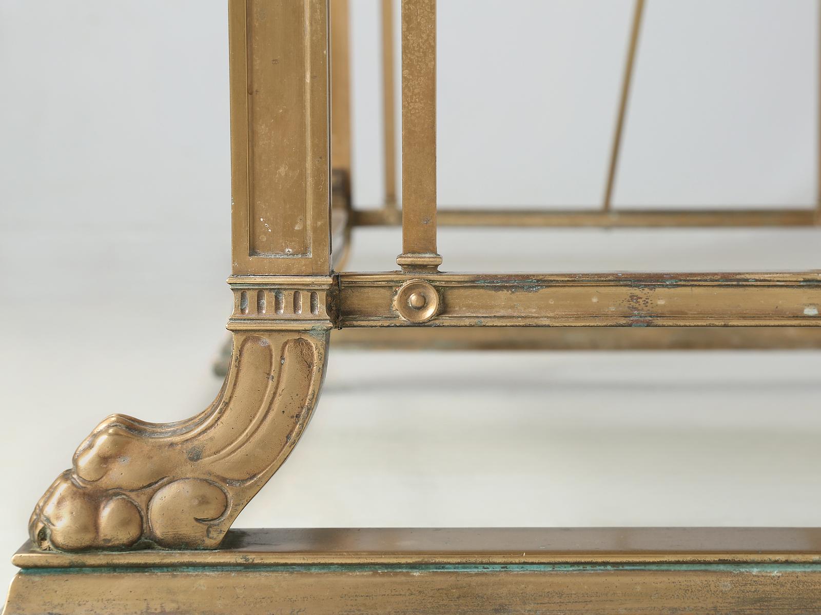 Antique Kitchen Island in Solid Bronze with a New Honed Carrara Marble Top 12