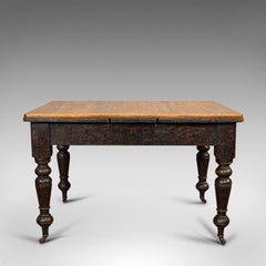 Antique Kitchen Table, English, Extending, Scrub Top, Dining, Victorian