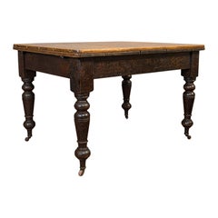 Antique Table de cuisine:: Anglais:: Extending:: Scrub Top:: Dining:: Victorian