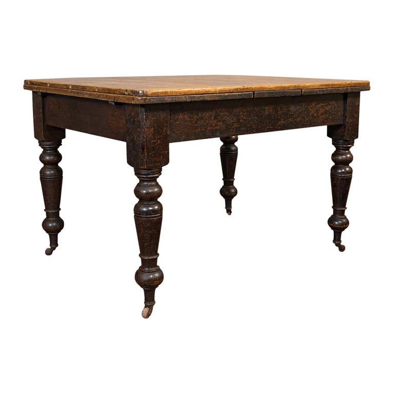 Antique Kitchen Table, English, Extending, Scrub Top, Dining, Victorian