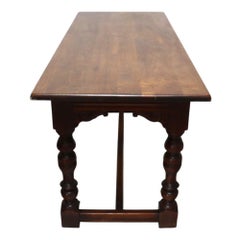 Antique Kittinger Baroque Style Carved Oak Library Table Signed C1920