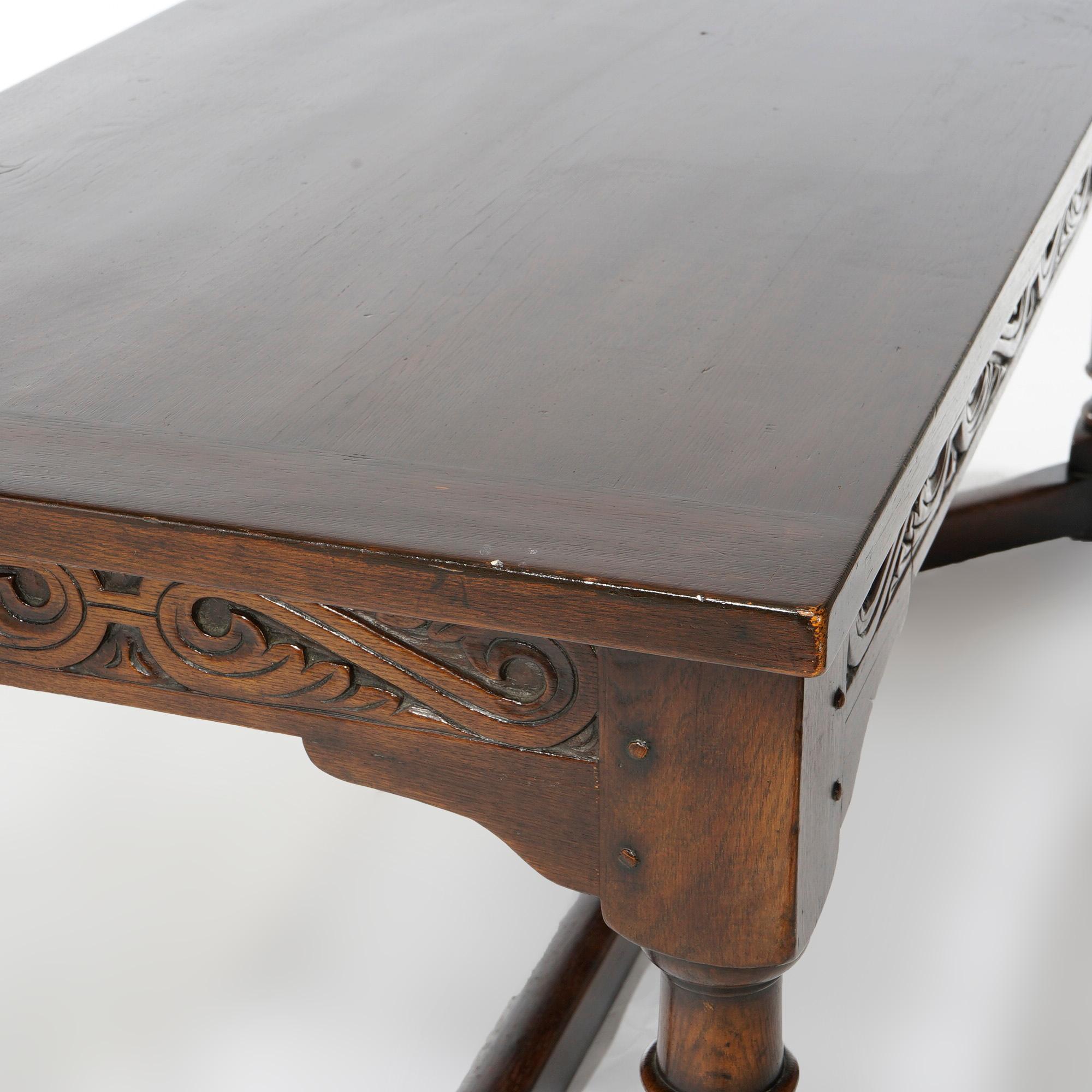 Antique Kittinger Carved Oak Long Sofa Table Circa 1910 8