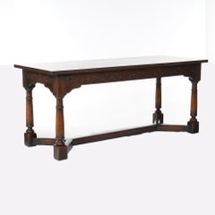 Antique Kittinger Carved Oak Long Sofa Table Circa 1910