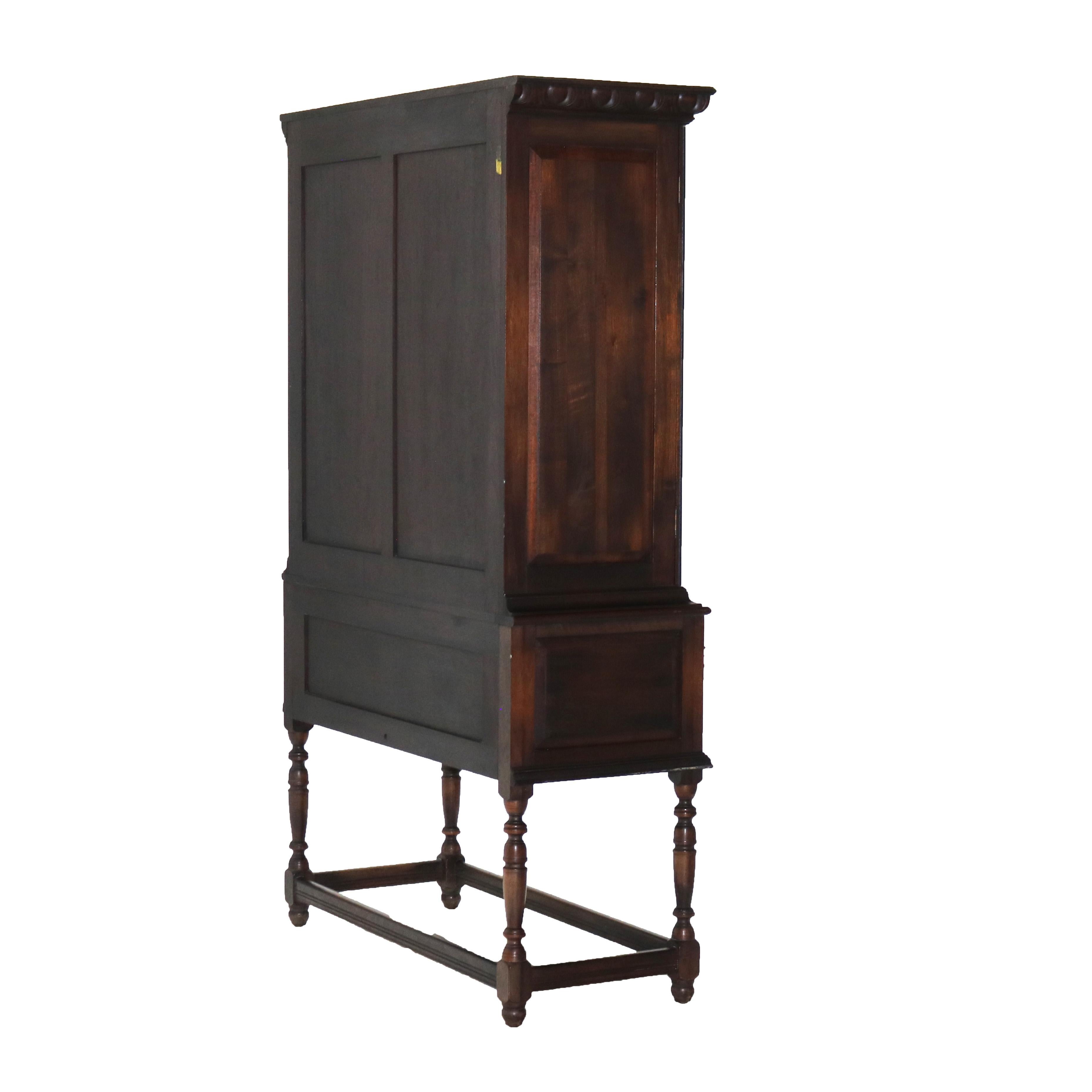 Antique Kittinger Carved Walnut Blind Front Credenza with Ebonized Highlights 1