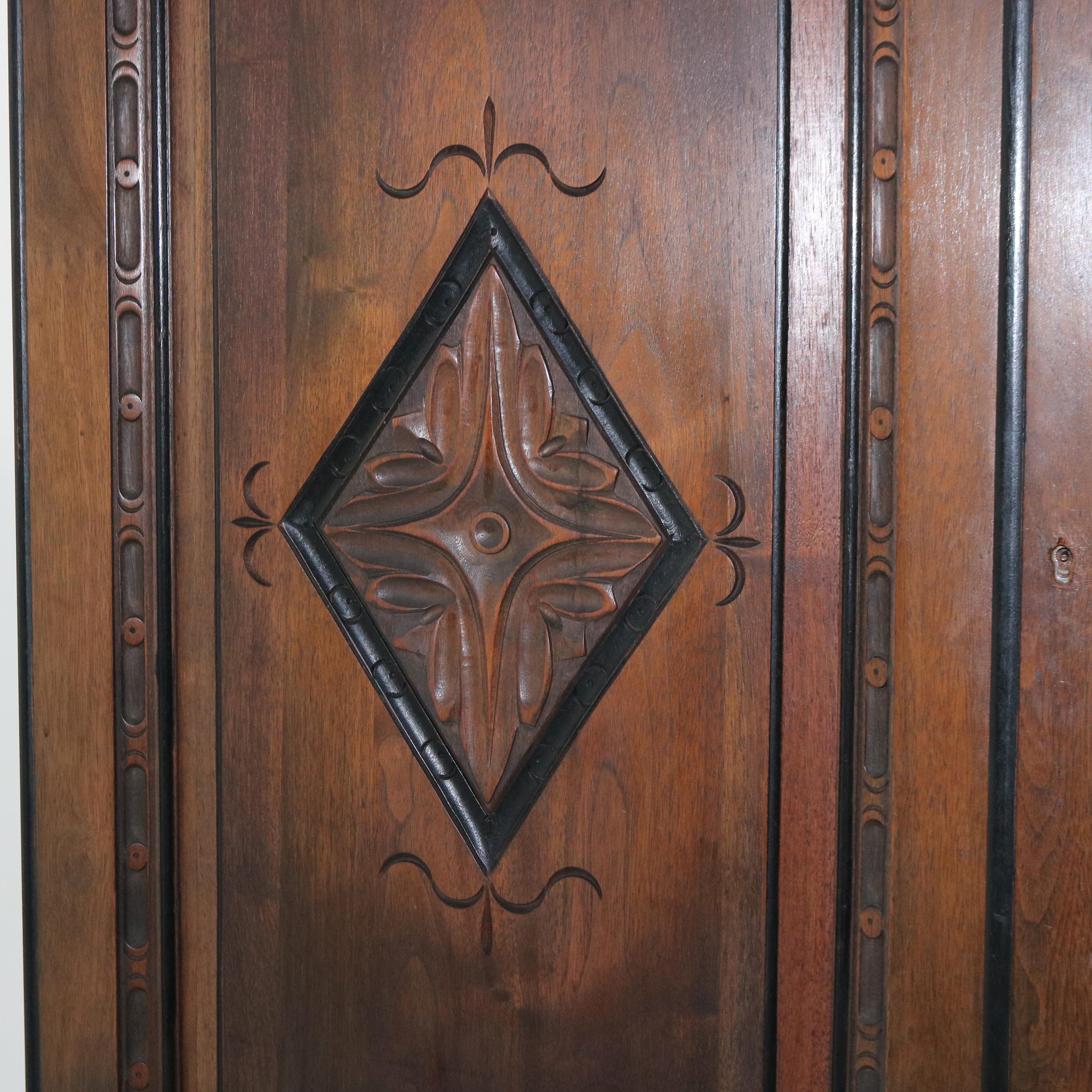 Antique Kittinger Carved Walnut Blind Front Credenza with Ebonized Highlights 4