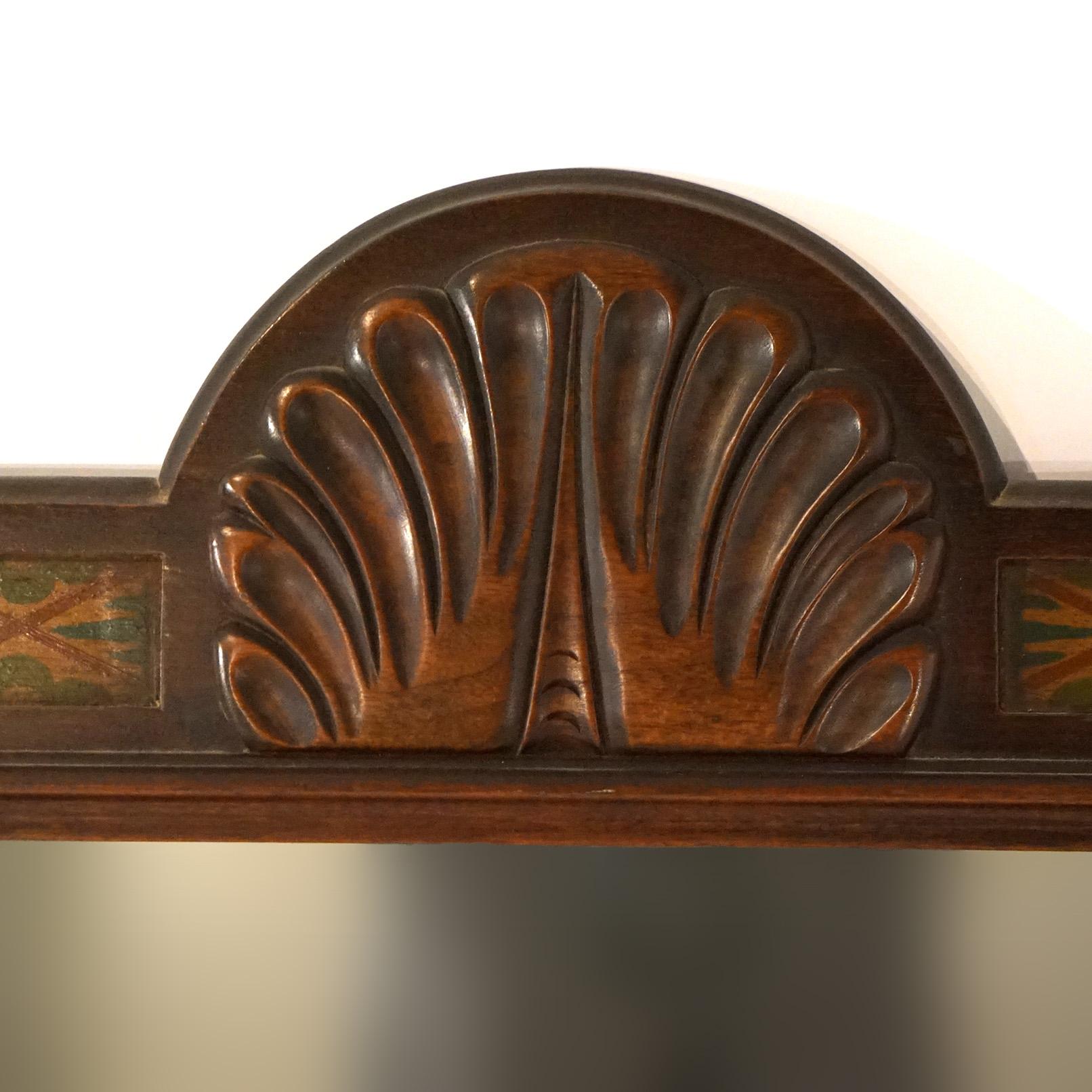 Antique Kittinger Colonial Revival Polychromed Wall Mirror C1930 In Good Condition In Big Flats, NY