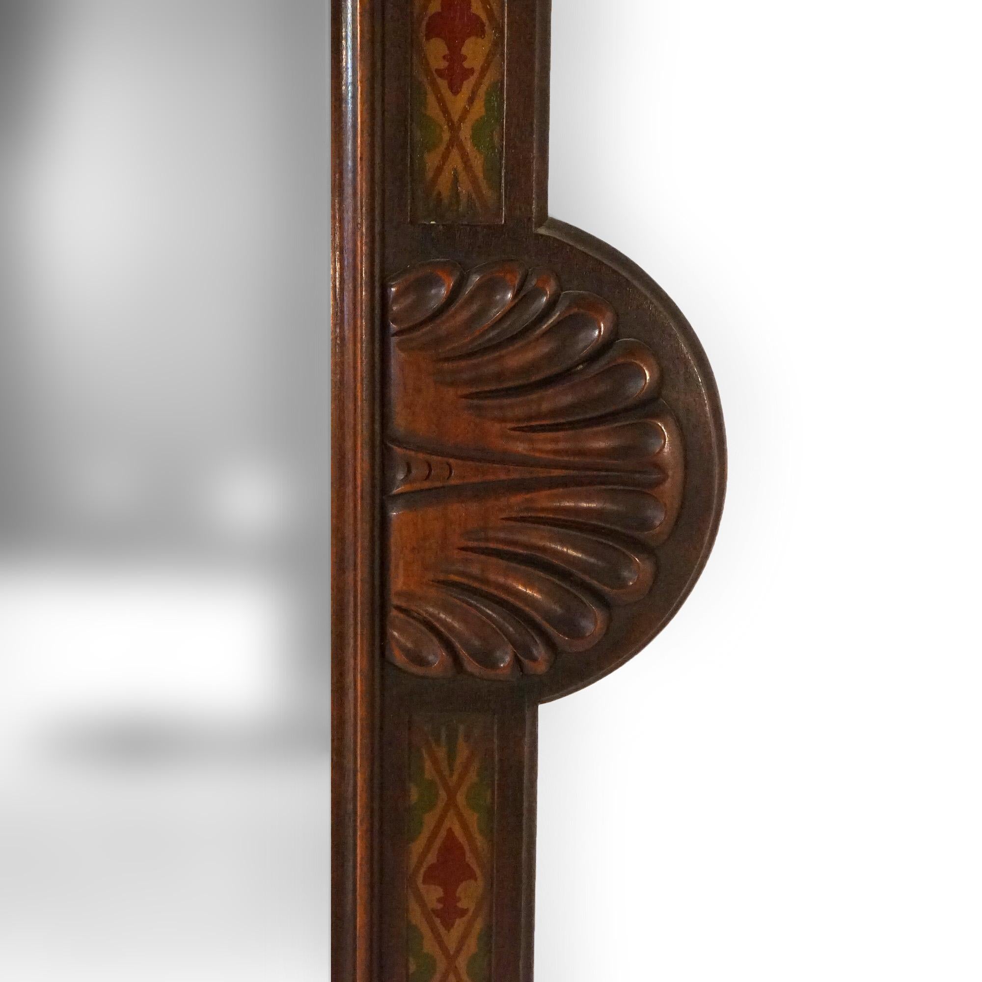 Antique Kittinger Colonial Revival Polychromed Wall Mirror C1930 1