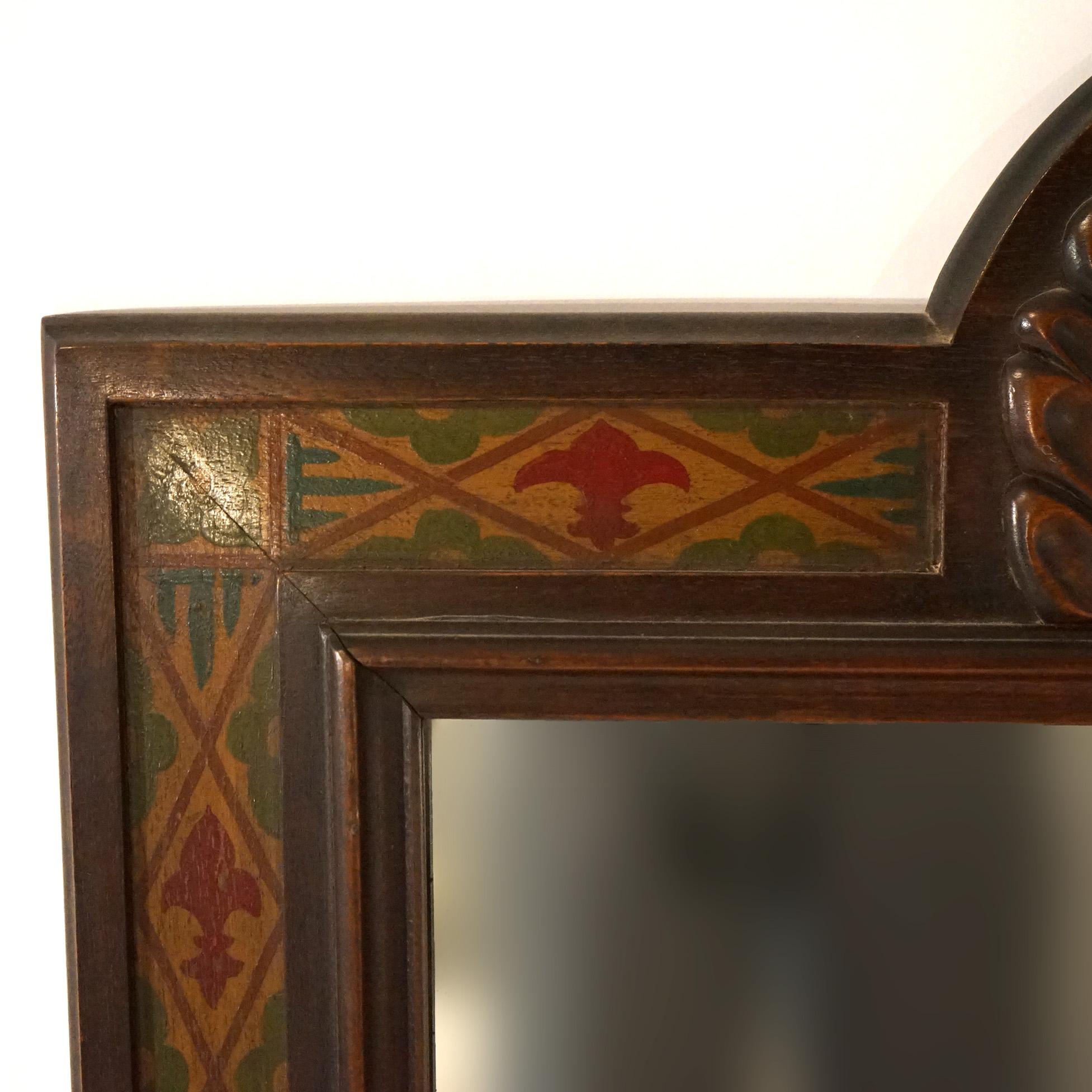 Antique Kittinger Colonial Revival Polychromed Wall Mirror C1930 2