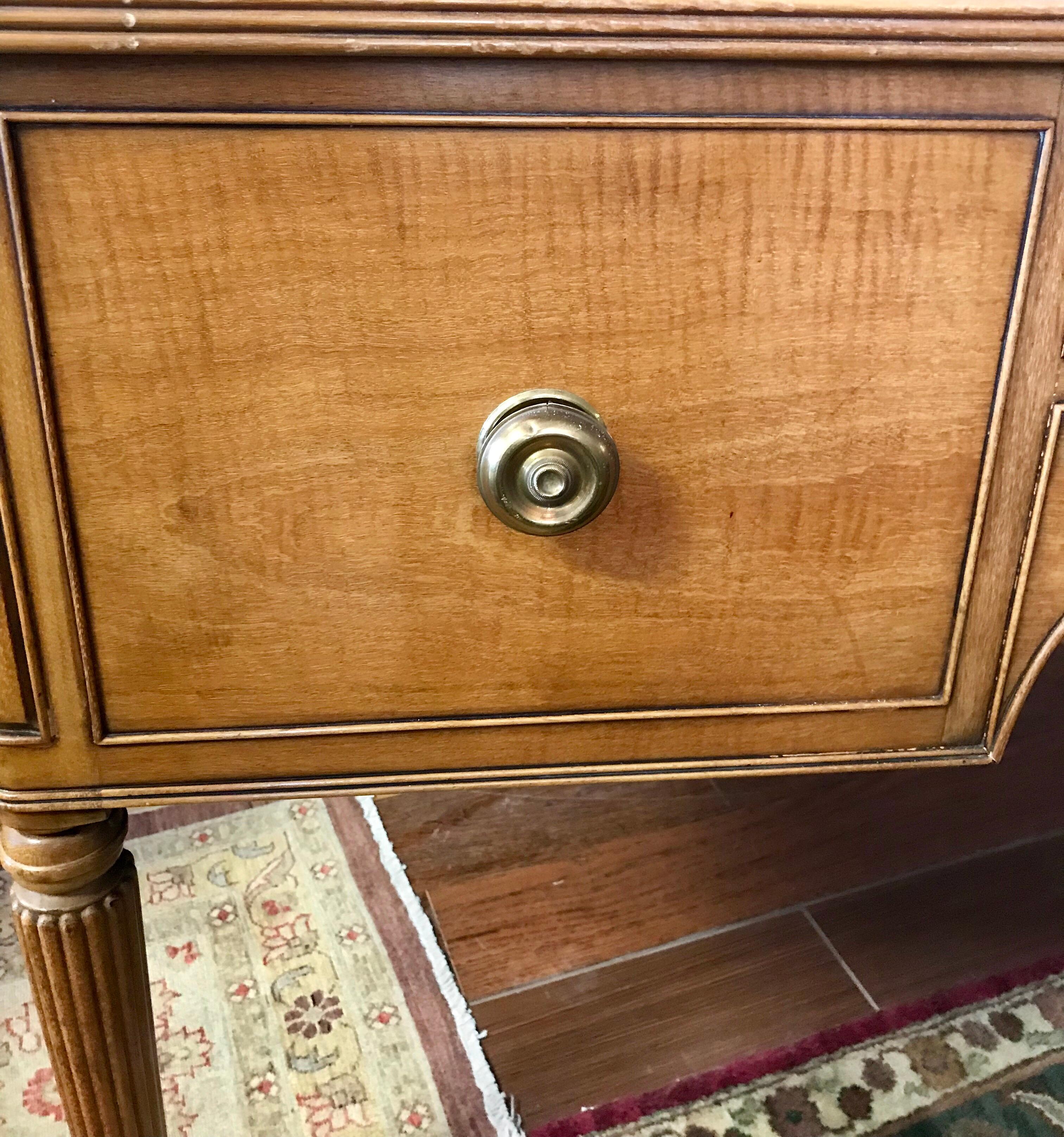 Antique Kittinger Fruitwood and Leather Top Writing Desk Writing Table 6