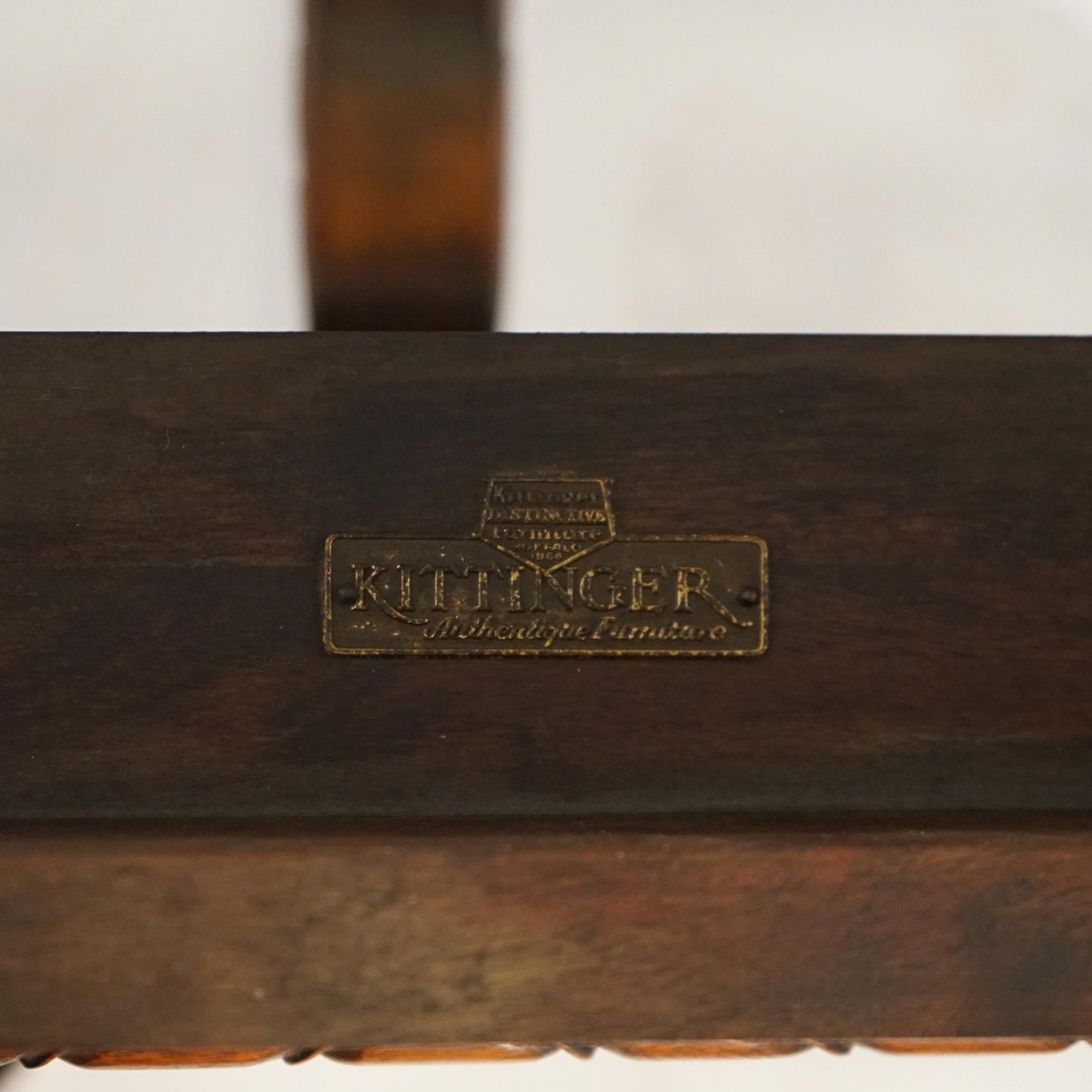***Reduced Delivery Rates - See Below or Click “Ask The Seller” to Request a Quote***

Antique Kittinger Jacobean Carved Oak Draw-Top Banquet Table & 12 Chairs C1920

Measures - Master Chairs 47 1/4