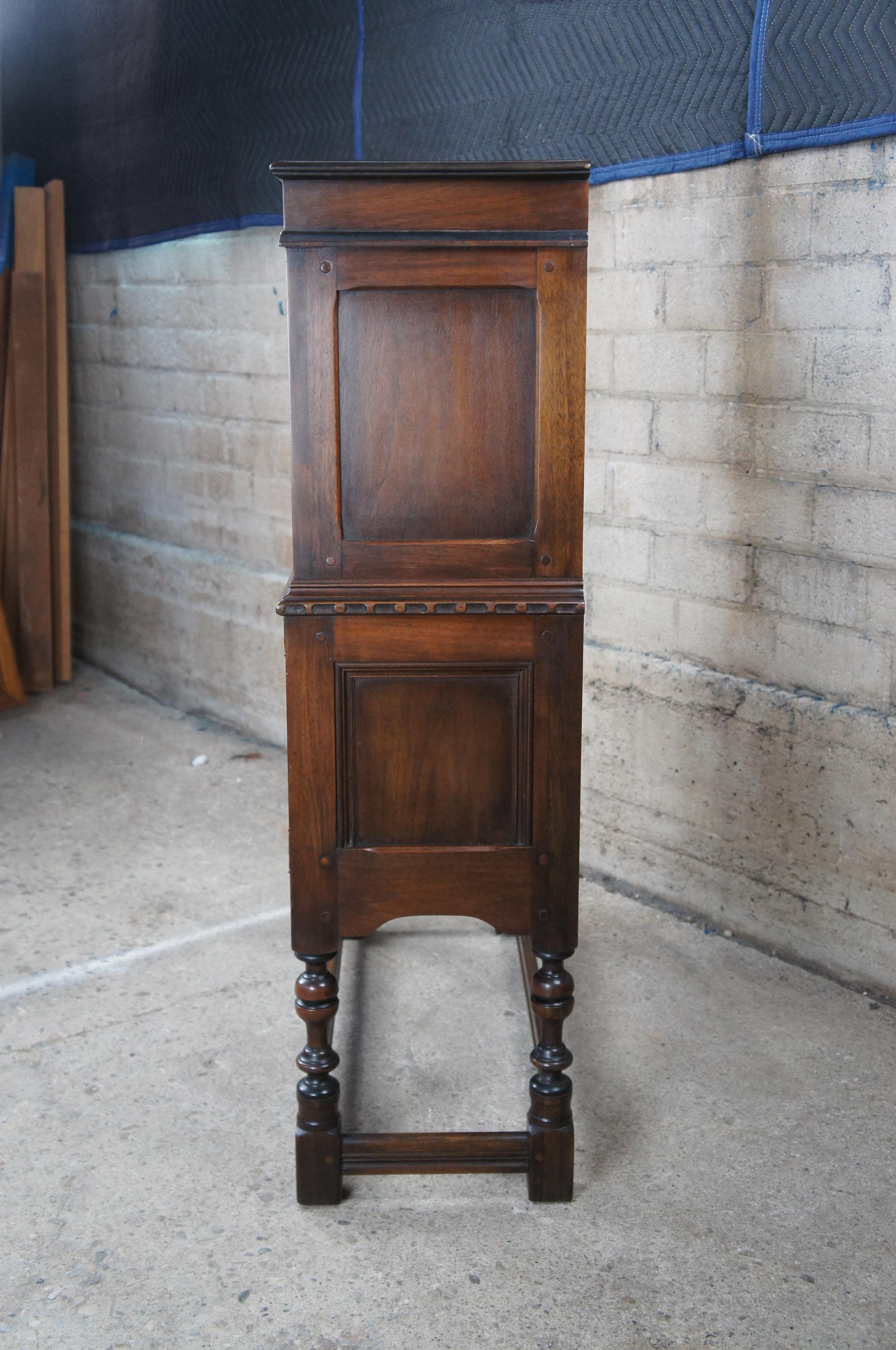 Antique Kittinger Jacobean Spanish Revival American Walnut Carved Secretary Desk 2