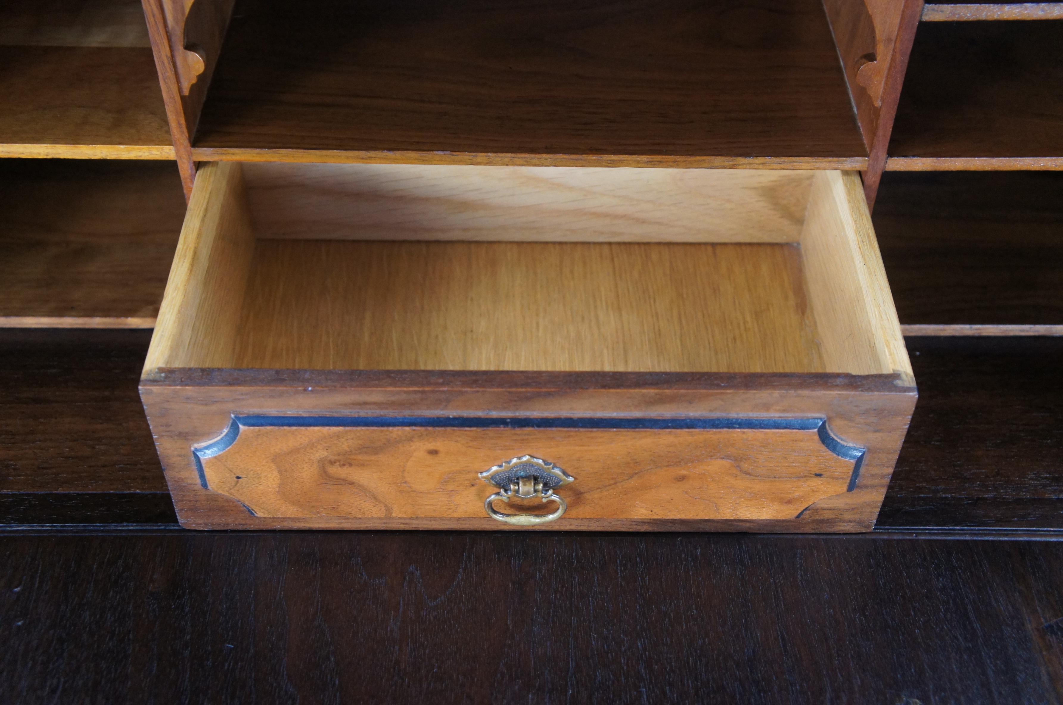 Oak Antique Kittinger Jacobean Spanish Revival American Walnut Carved Secretary Desk For Sale