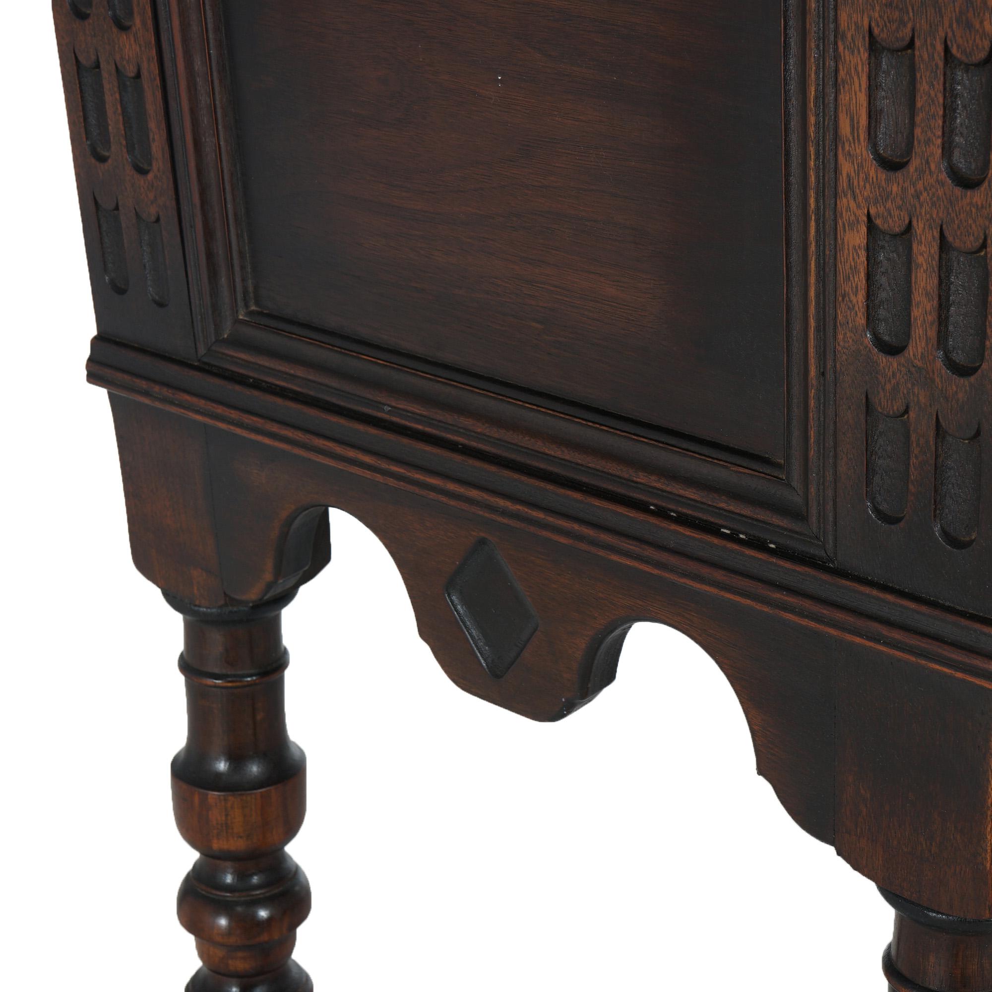 Antique Kittinger Jacobean Style Carved Walnut Server with Deep Drawer C1930 8