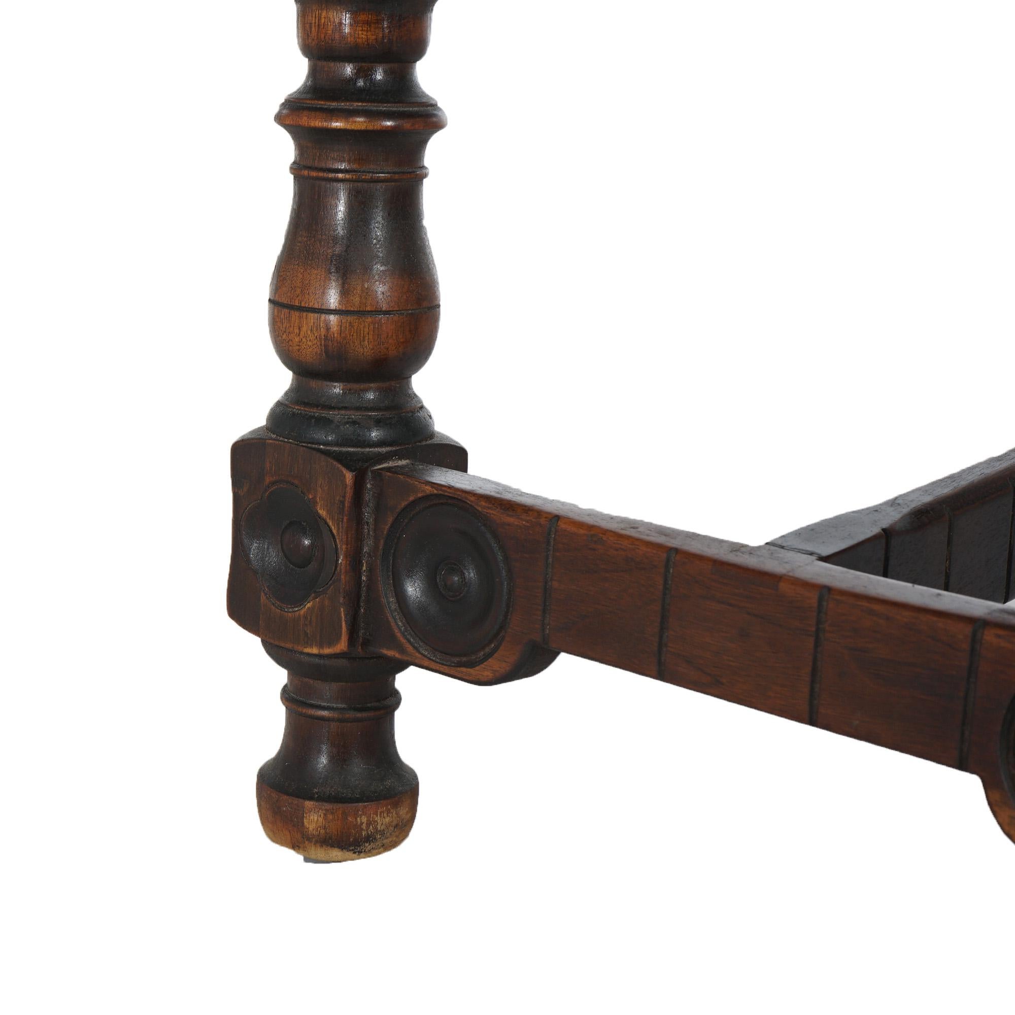 Antique Kittinger Jacobean Style Carved Walnut Server with Deep Drawer C1930 9