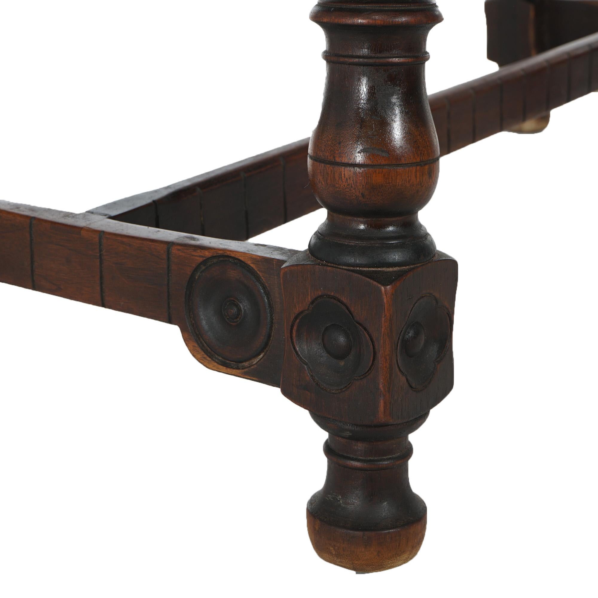 Antique Kittinger Jacobean Style Carved Walnut Server with Deep Drawer C1930 10