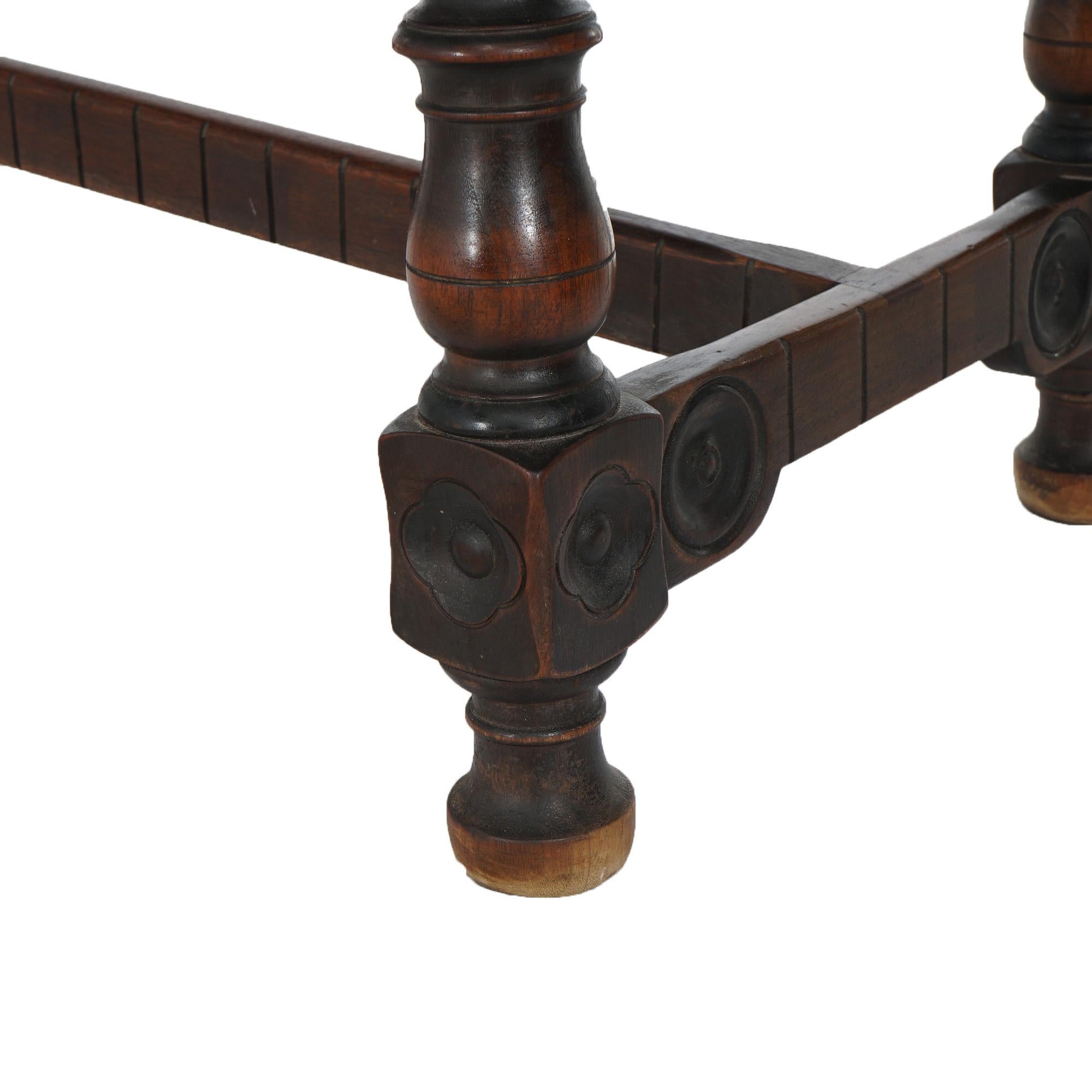 20th Century Antique Kittinger Jacobean Style Carved Walnut Server with Deep Drawer C1930