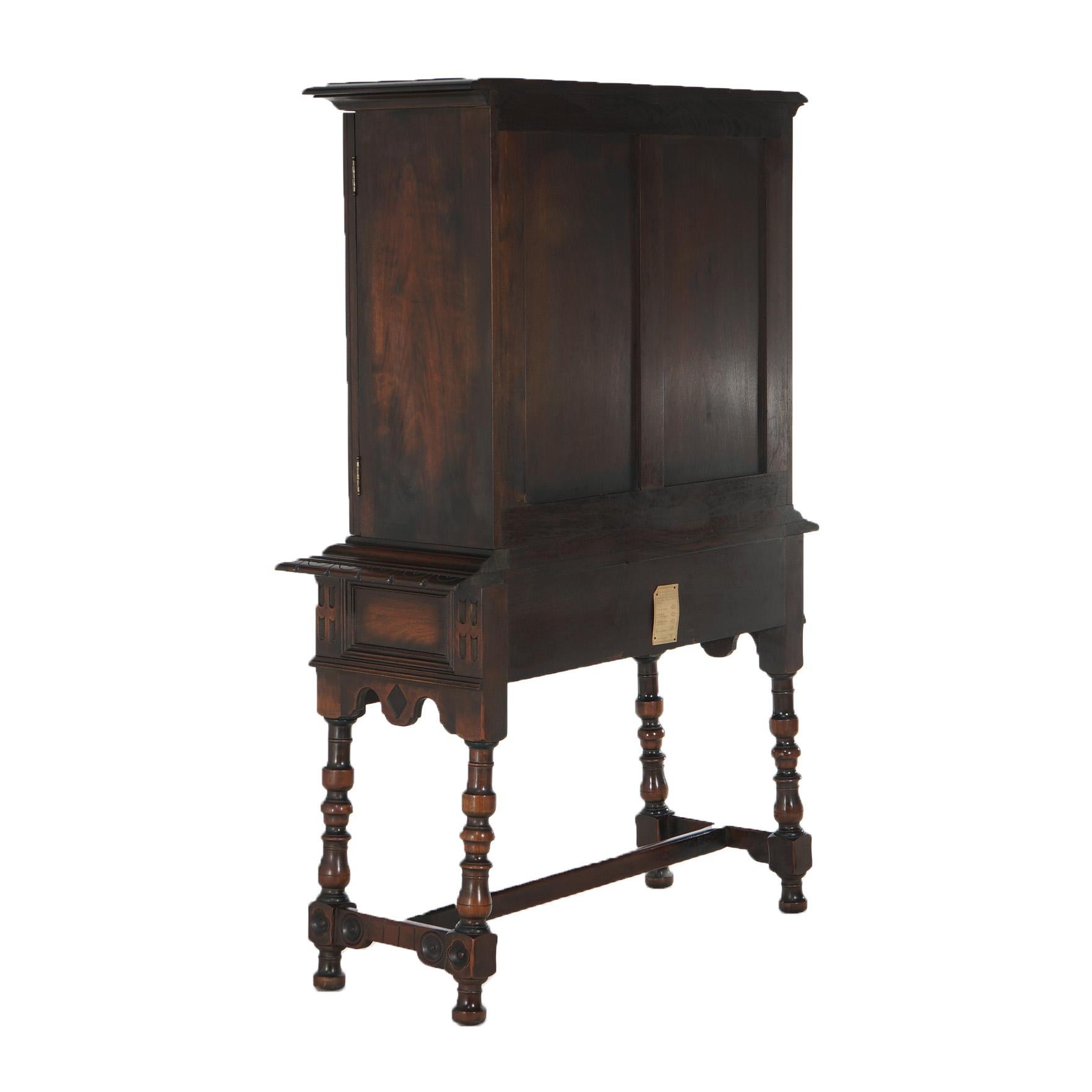 Antique Kittinger Jacobean Style Floral Carved Walnut Credenza C1930 7