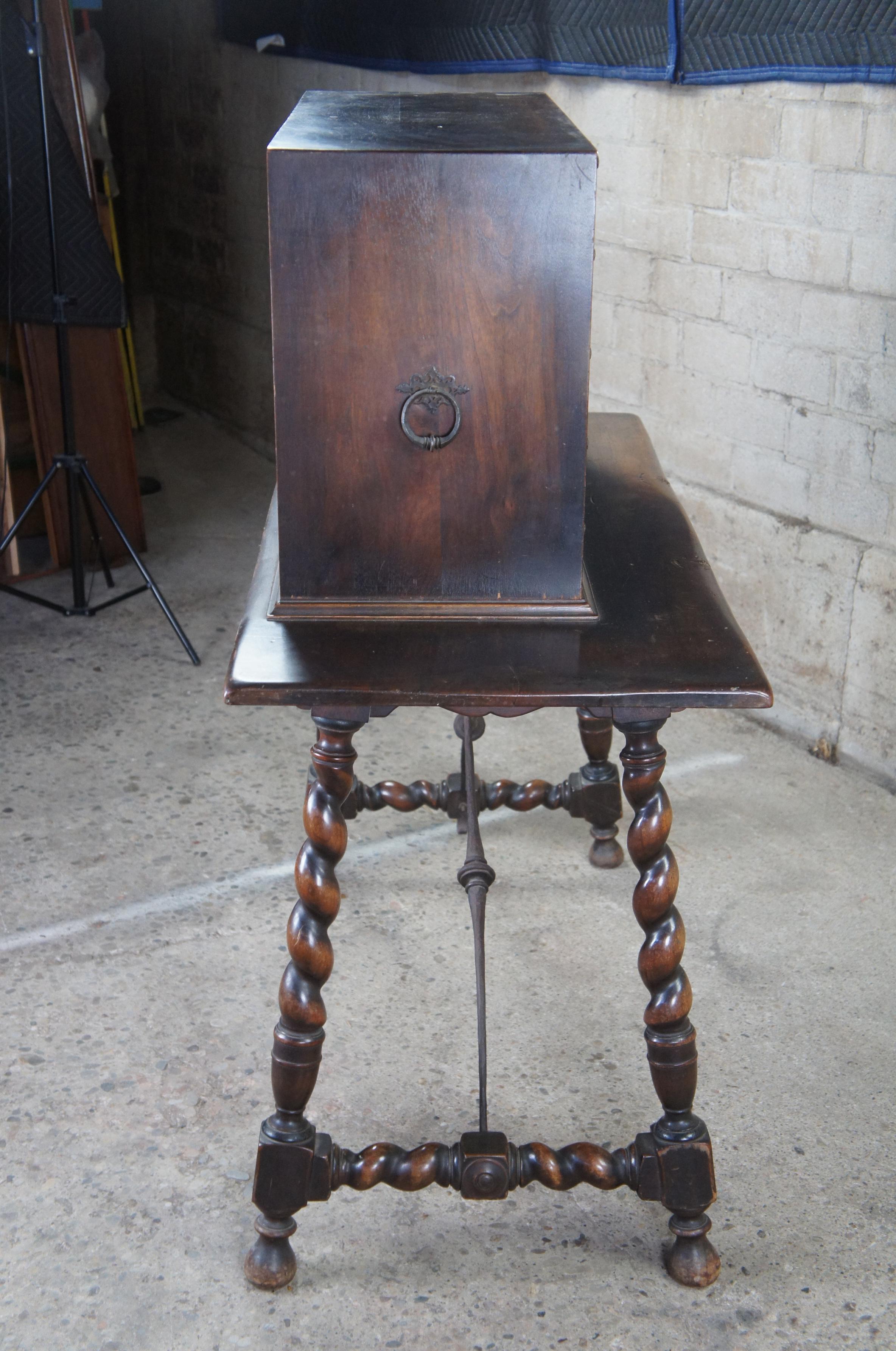 Antique Kittinger Spanish Colonial Walnut Fall Front Secretary Desk Barley Twist For Sale 5