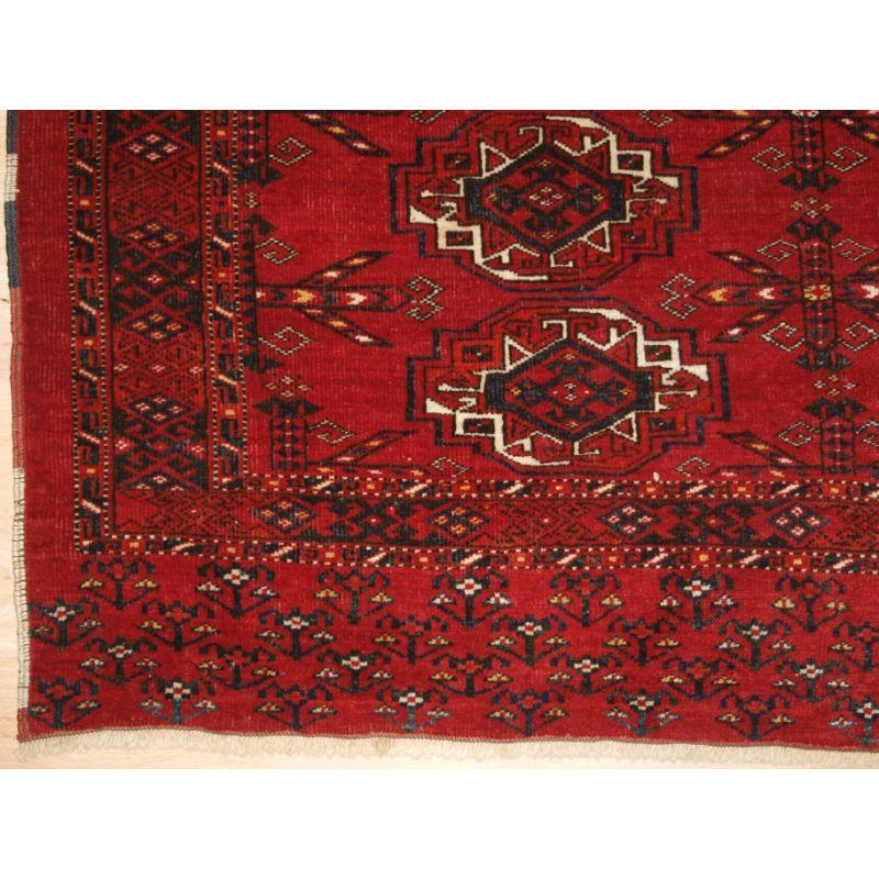 19th Century Antique Kizil Ayak Ersari Turkmen 12 Gul Chuval For Sale