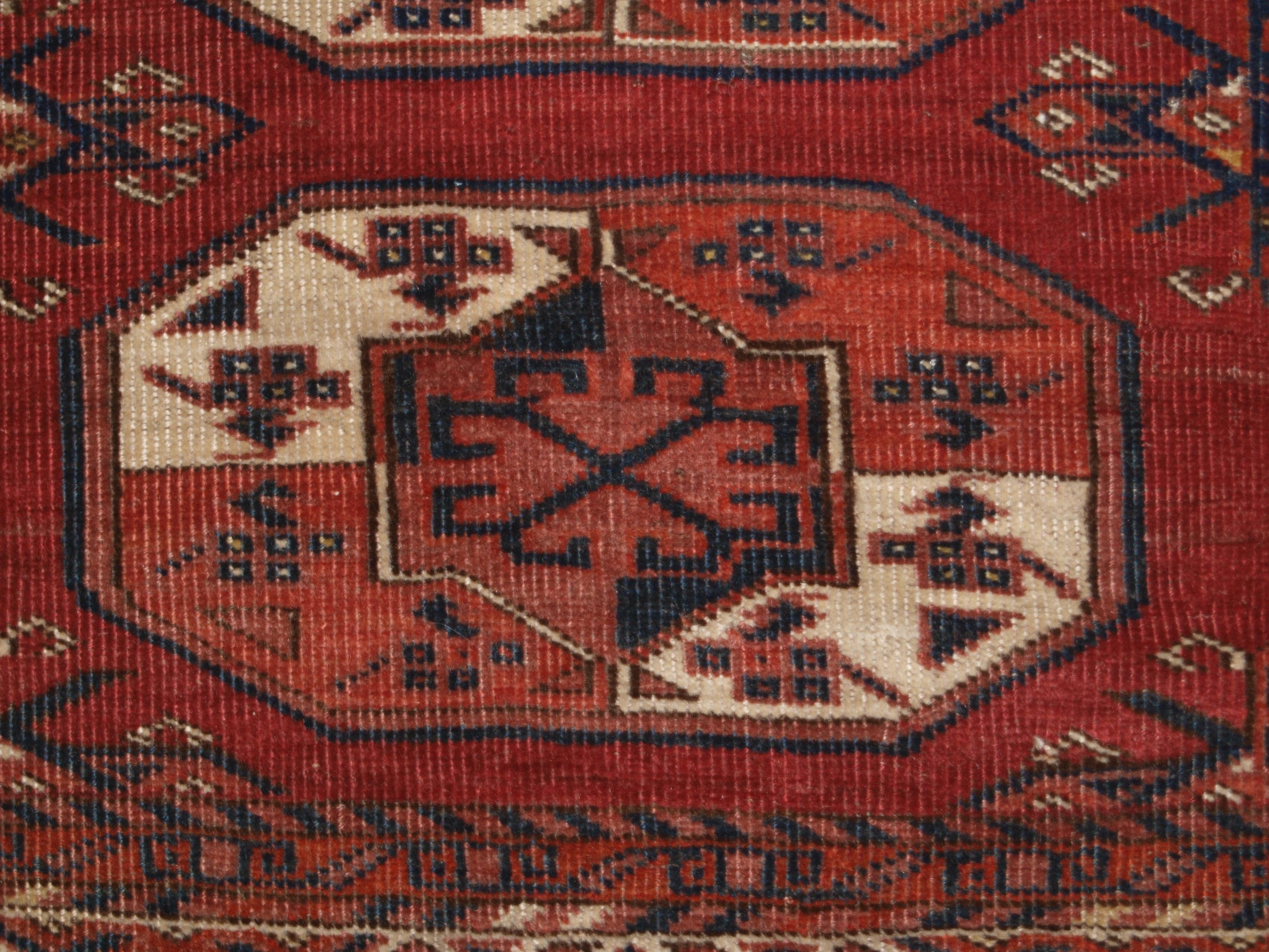 19th Century Antique Kizyl Ayak Ersari Turkmen Main Carpet