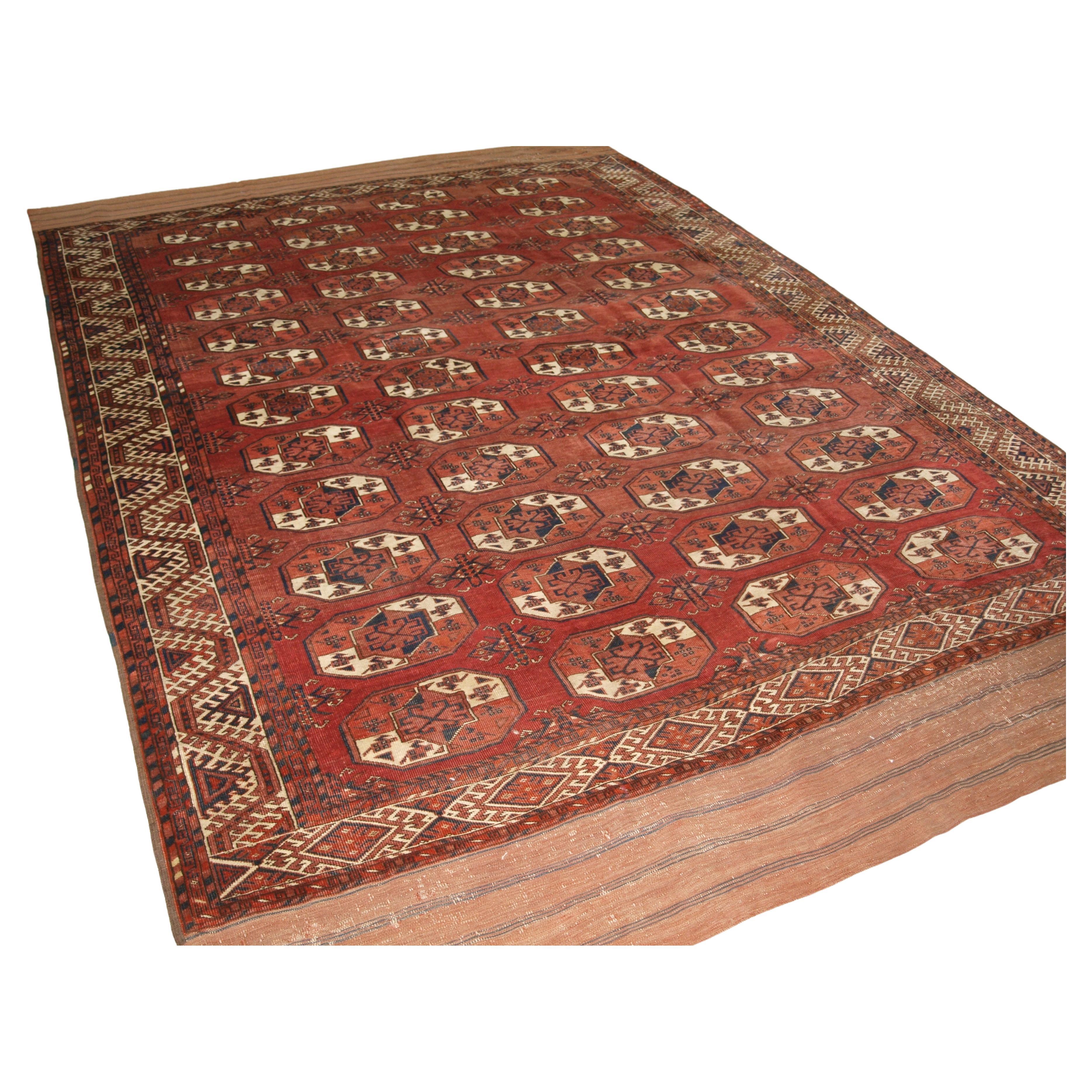 Antique Kizyl Ayak Ersari Turkmen Main Carpet