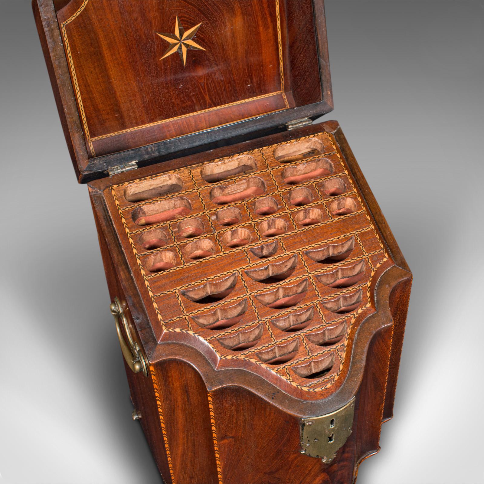 Antique Knife Box, English, Cutlery Canteen, Oak Lined, Kitchen, Georgian, 1770 For Sale 2