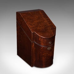 Antique Knife Box, English, Kitchen Organiser, 46 Item Cutlery Storage, Georgian