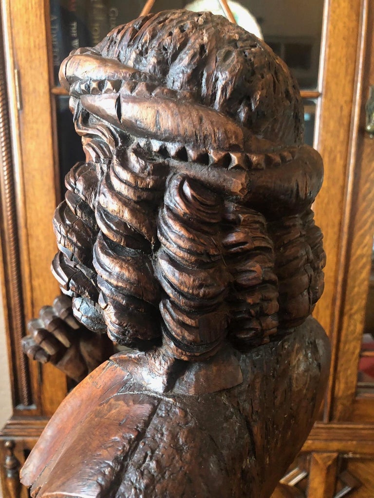 Antique Knight Saint Carved Statue Figure St. George Soldier Medieval ...