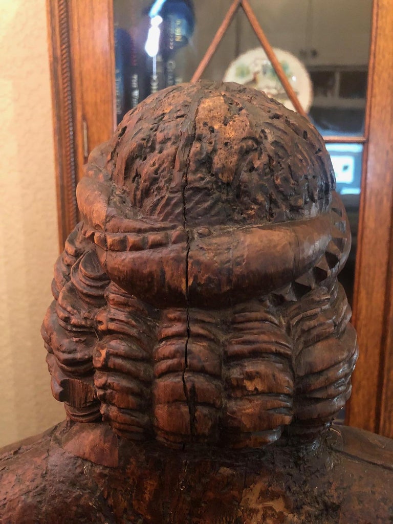 Antique Knight Saint Carved Statue Figure St. George Soldier Medieval ...