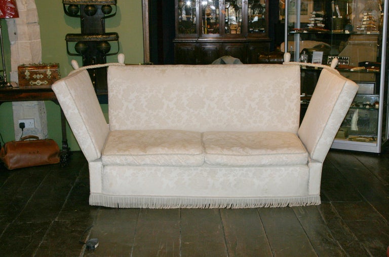 Antique Knole Sofa, Sofa With Drop Down Sides, Edwardian, c. 1910 For