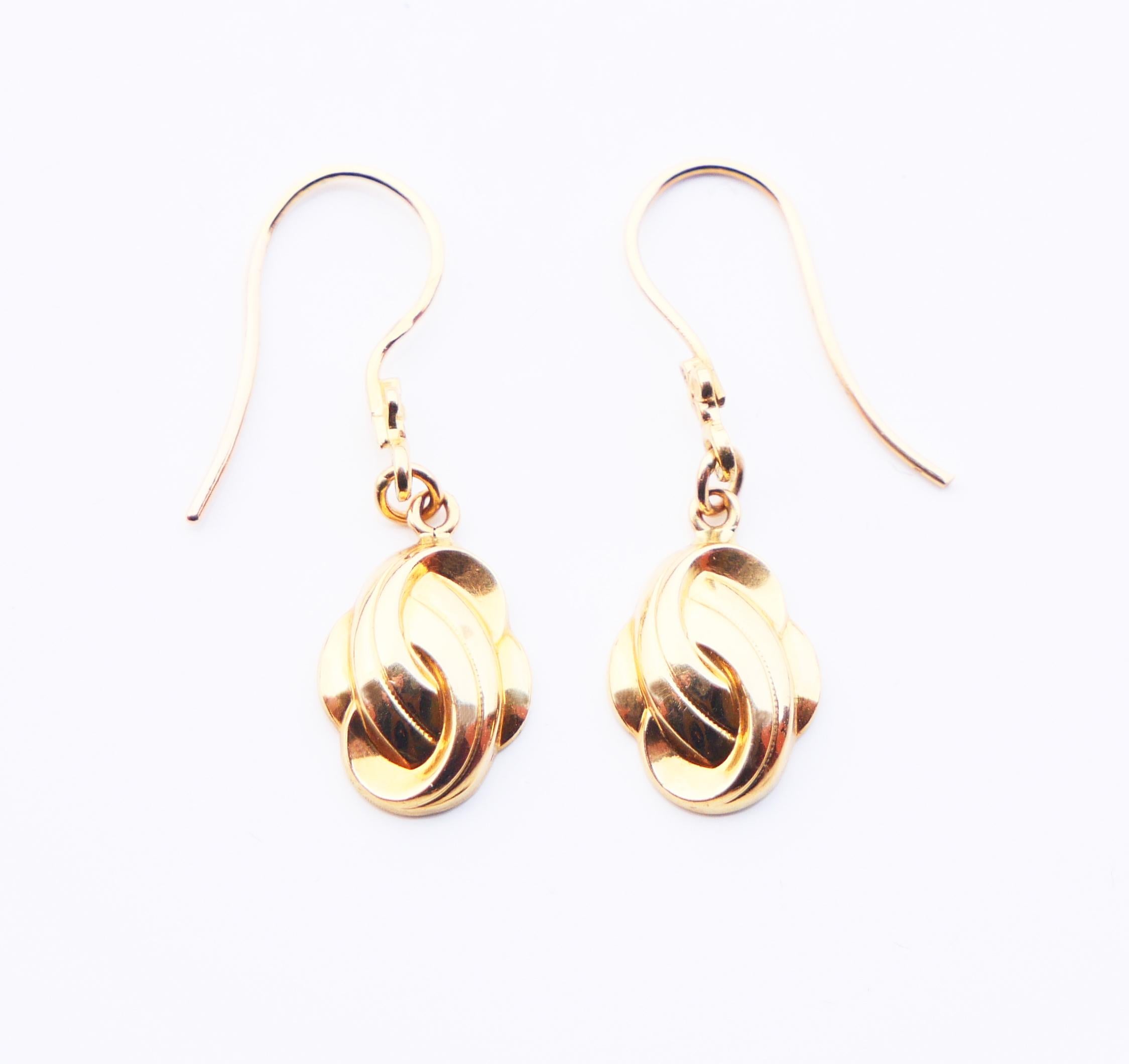 Greek Revival Antique Knots dangle earrings solid 18K Gold / 2gr For Sale