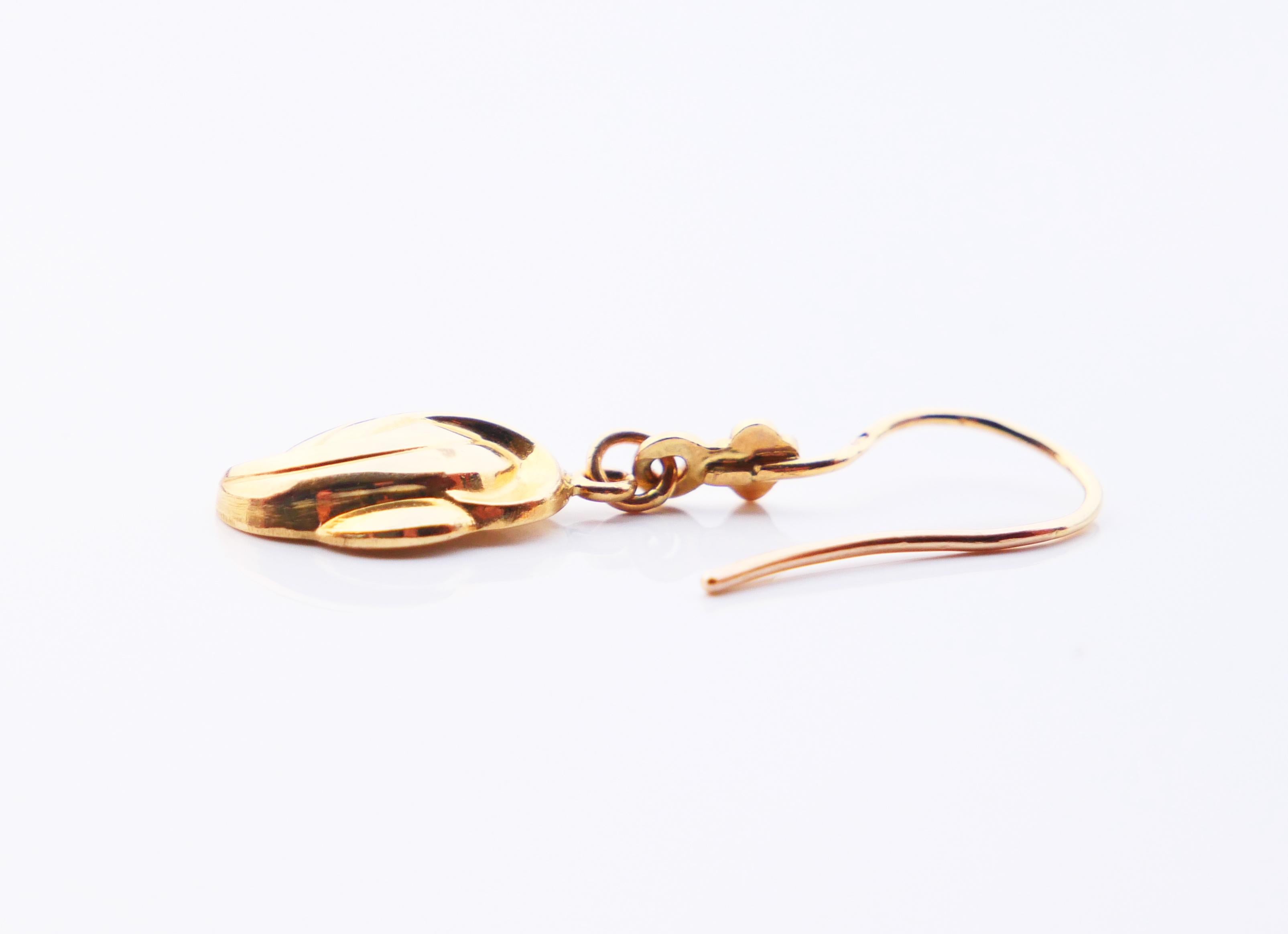 Antique Knots dangle earrings solid 18K Gold / 2gr For Sale 1